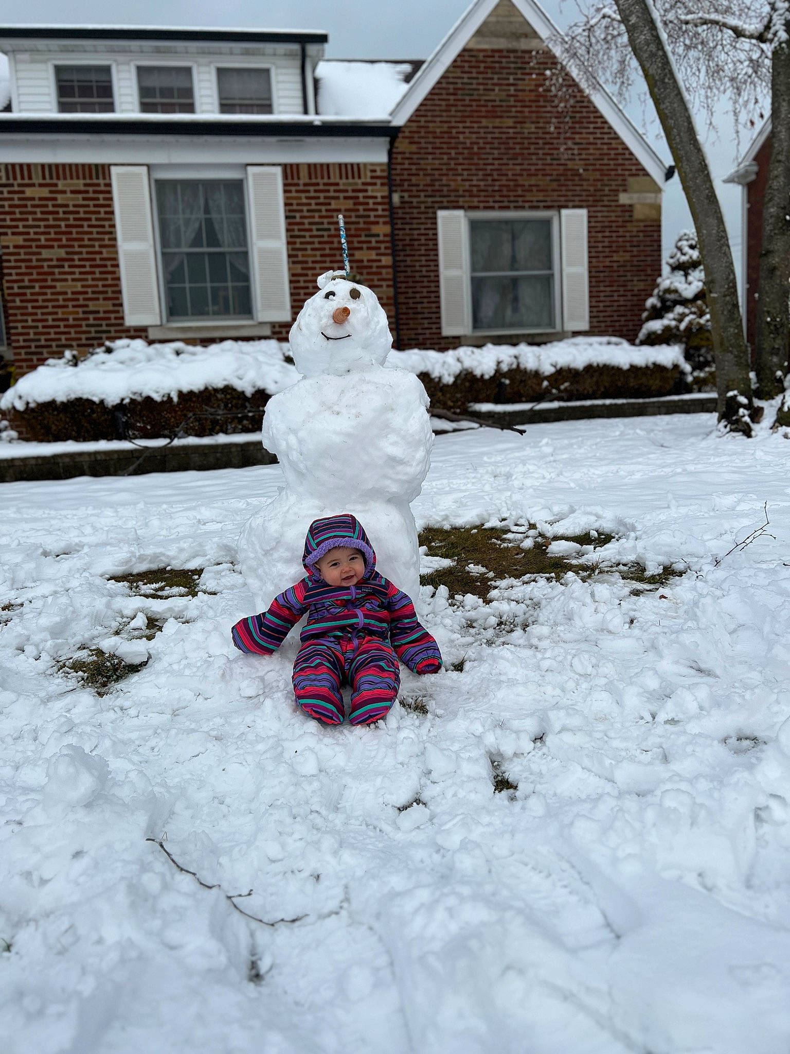 Althea joined the competition — help win amazing prizes! art, building, event, freezing, frost, fun, headwear, house, ice, person, plant, playing_in_the_snow, precipitation, snow, snowman, toddler, tree, twig, window, winter