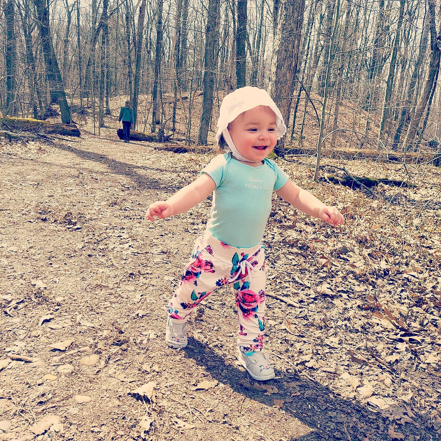Stevie joined the competition — help win amazing prizes! baby, baby_toddler_clothing, blond, child, electric_blue, fun, grass, happy, headwear, human_body, joy, landscape, pattern, people_in_nature, person, sleeve, smile, soil, sunlight, tints_and_shades