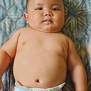 Harkin Hezekiah joined the competition — help win amazing prizes! baby, infant, diaper, skin, face, arms, chubby, lying_down, blanket, pattern, cute, child, young, human, portrait, expression, indoors, relaxed, naked_torso, closeup