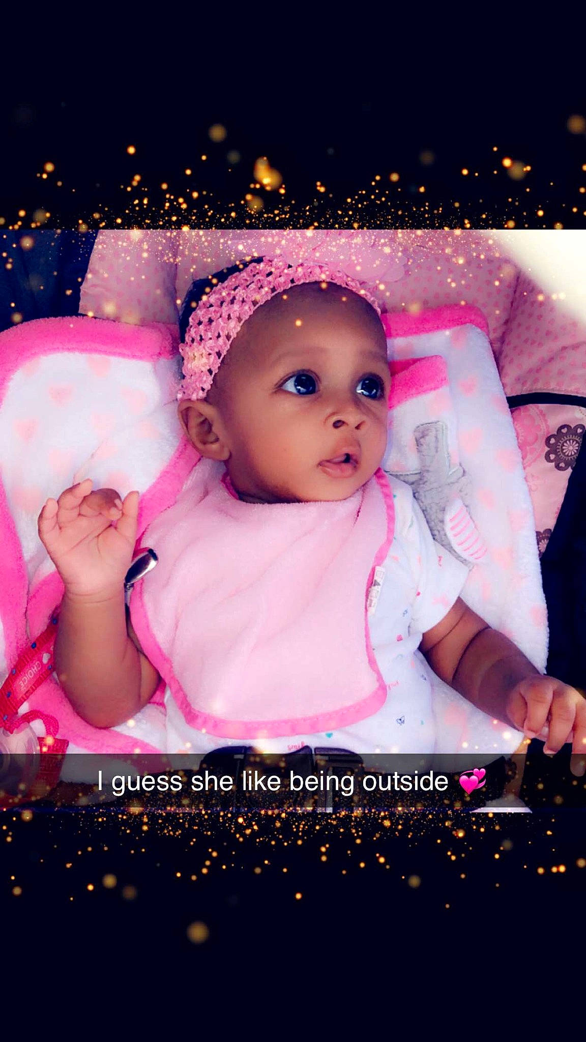 Karleigh joined the competition — help win amazing prizes! baby, cheek, child, hair_accessory, happy, magenta, person, photo_caption, photography, photomontage, pink, smile, space, toddler