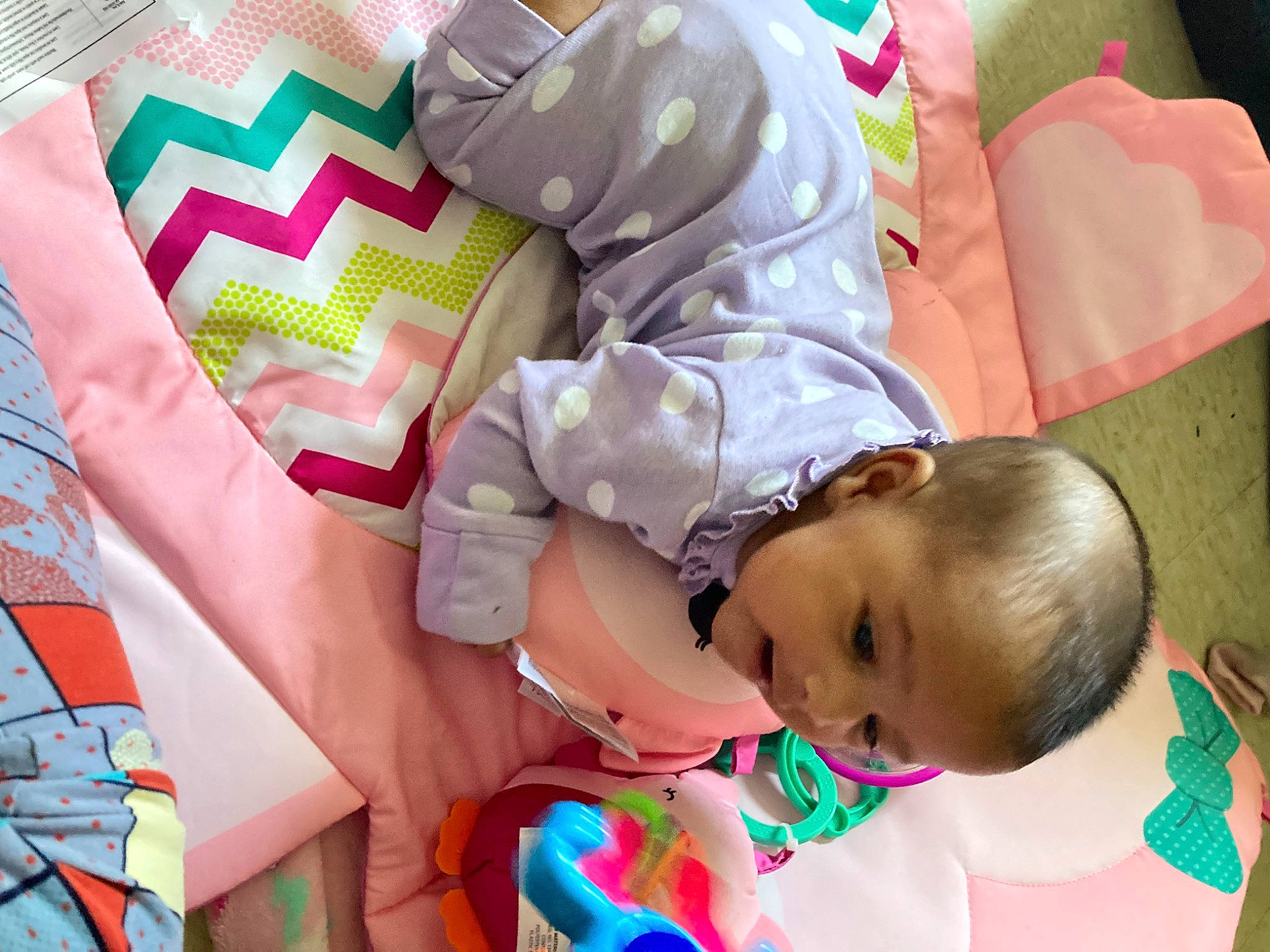 Karissma is registered to the contest to win money with this photo: baby, baby_products, baby_sleeping, baby_toddler_clothing, baby_toys, beauty, bedding, bedtime, child, comfort, happy, linens, pattern, person, pink, play, room, sleeve, textile, toddler