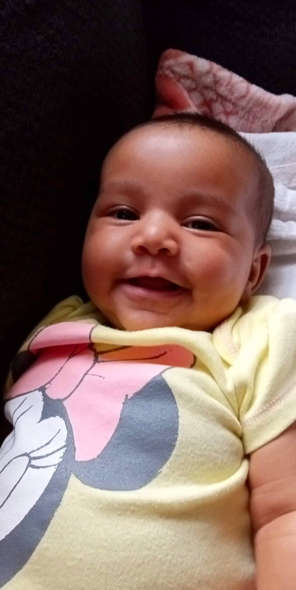 Karissma joined the competition — help win amazing prizes! baby, baby_toddler_clothing, cheek, chin, comfort, eye, eyebrow, eyelash, gesture, happy, iris, lip, mouth, nose, person, pink, product, skin, sleeve, smile