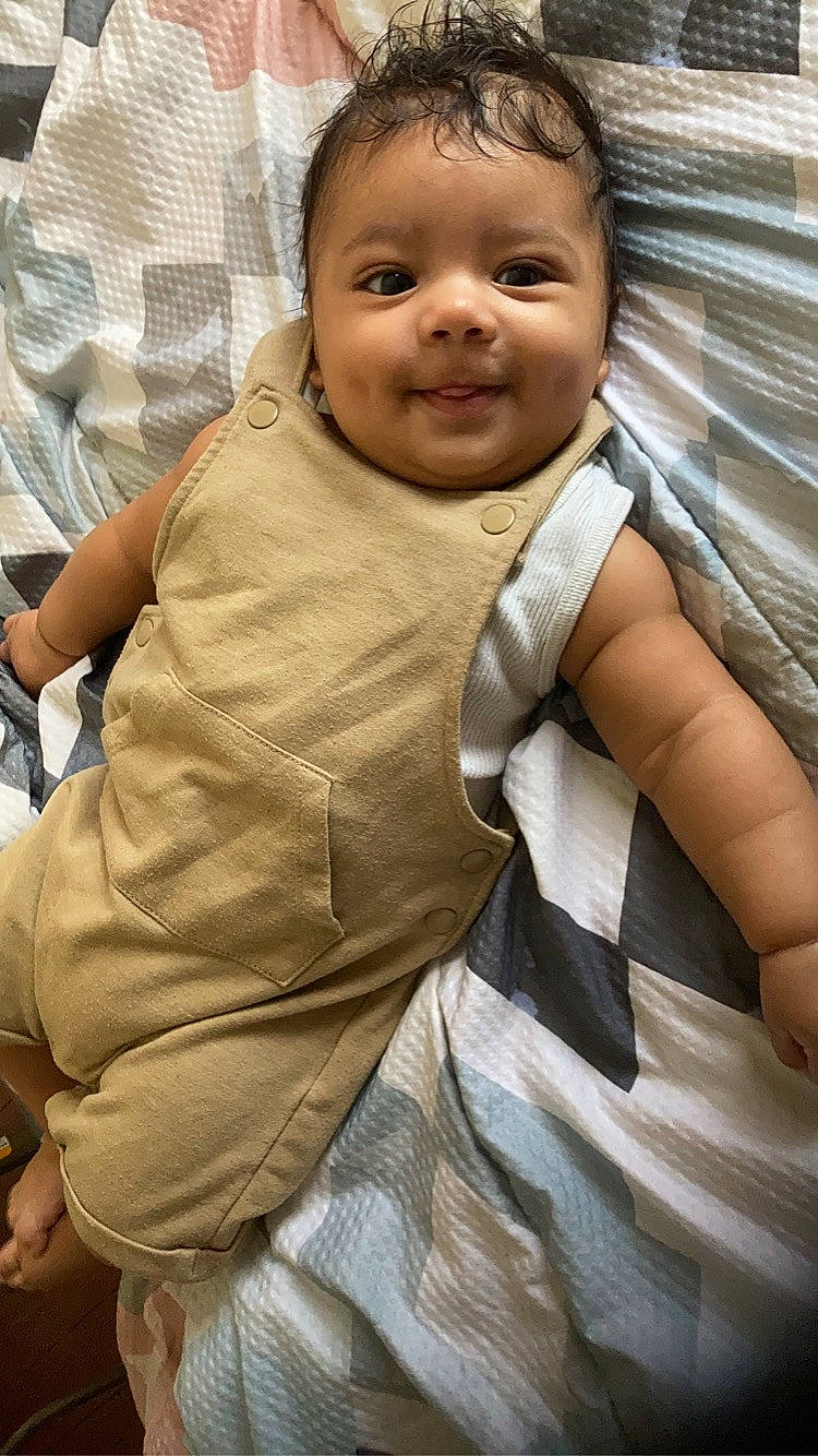 Elias is registered to the contest to win money with this photo: baby, baby_toddler_clothing, cheek, chin, comfort, eye, eyebrow, face, facial_expression, finger, flash_photography, happy, head, iris, joy, neck, nose, person, skin, sleeve