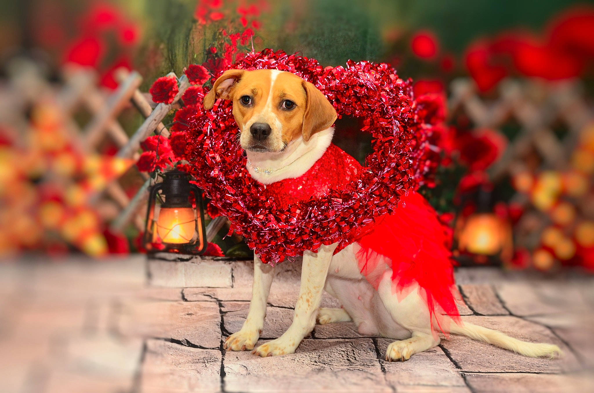 Maple joined the competition — help win amazing prizes! carnivore, collar, companion_dog, dog, dog_breed, dog_clothes, dog_collar, dog_supply, event, fashion_accessory, fawn, fur, happy, leash, mammal, paw, pet_supply, plant, snout, sporting_group