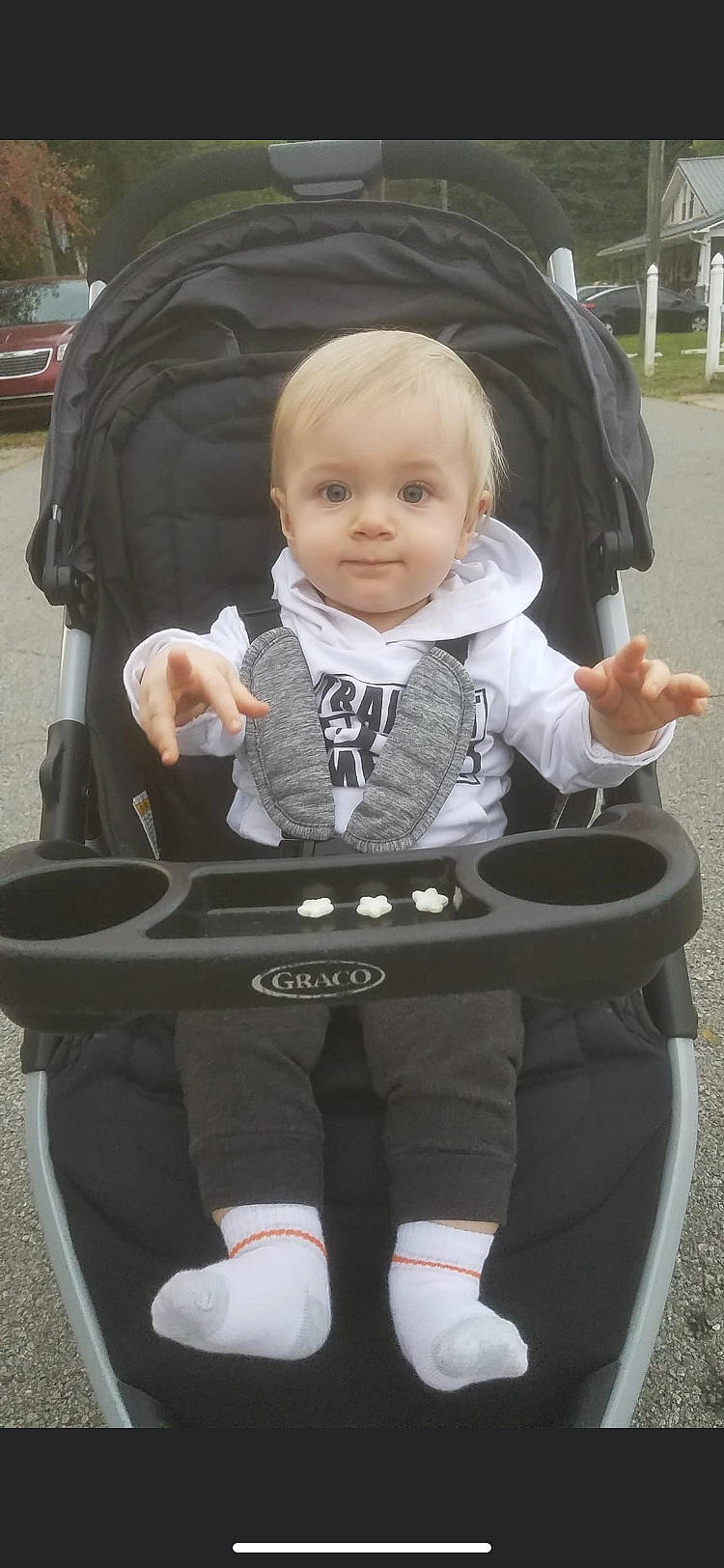 Apollo joined the competition — help win amazing prizes! baby, baby_carriage, baby_products, baby_safety, baby_toddler_clothing, cheek, child, eye, face, head, outerwear, people, person, photograph, product, sitting, sleeve, smile, snapshot, toddler