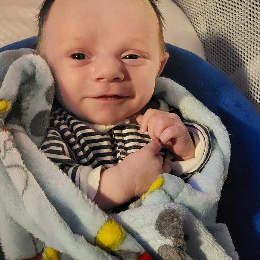 Colson joined the competition — help win amazing prizes! animal, baby, bed, bird, blanket, couch, cradle, crib, face, furniture, head, homedecor, infantbed, newborn, person, photography, portrait, quilt, sleeping, towel