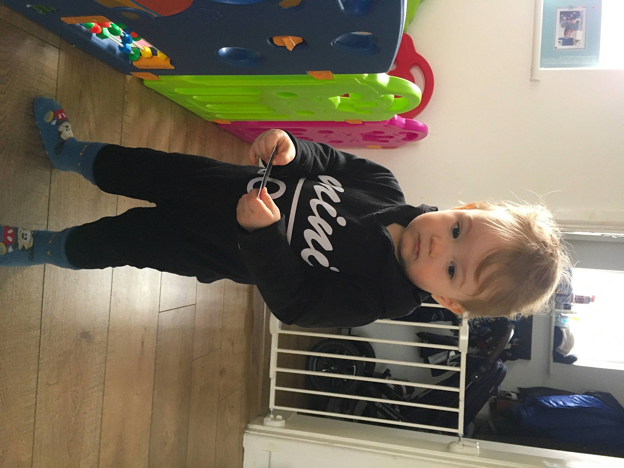 Marco joined the competition — help win amazing prizes! baby_toddler_clothing, child, comfort, fun, knee, leisure, person, picture_frame, room, sneakers, sock, sportswear, t_shirt, thigh, toddler