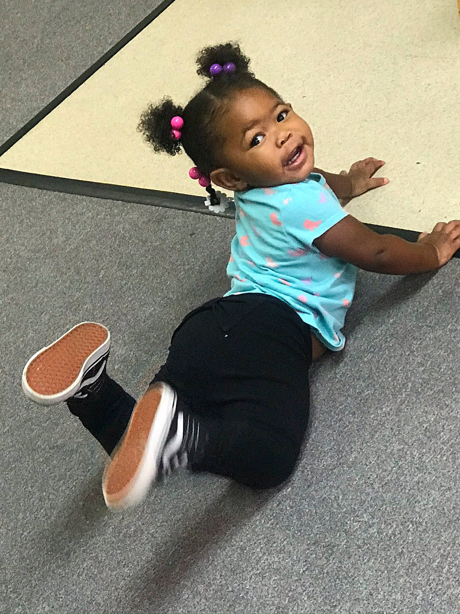Ahzaria joined the competition — help win amazing prizes! arm, baby, child, cool, floor, flooring, footwear, hairstyle, head, hip, joint, knee, leg, person, pink, play, shoe, sitting, skin, toddler