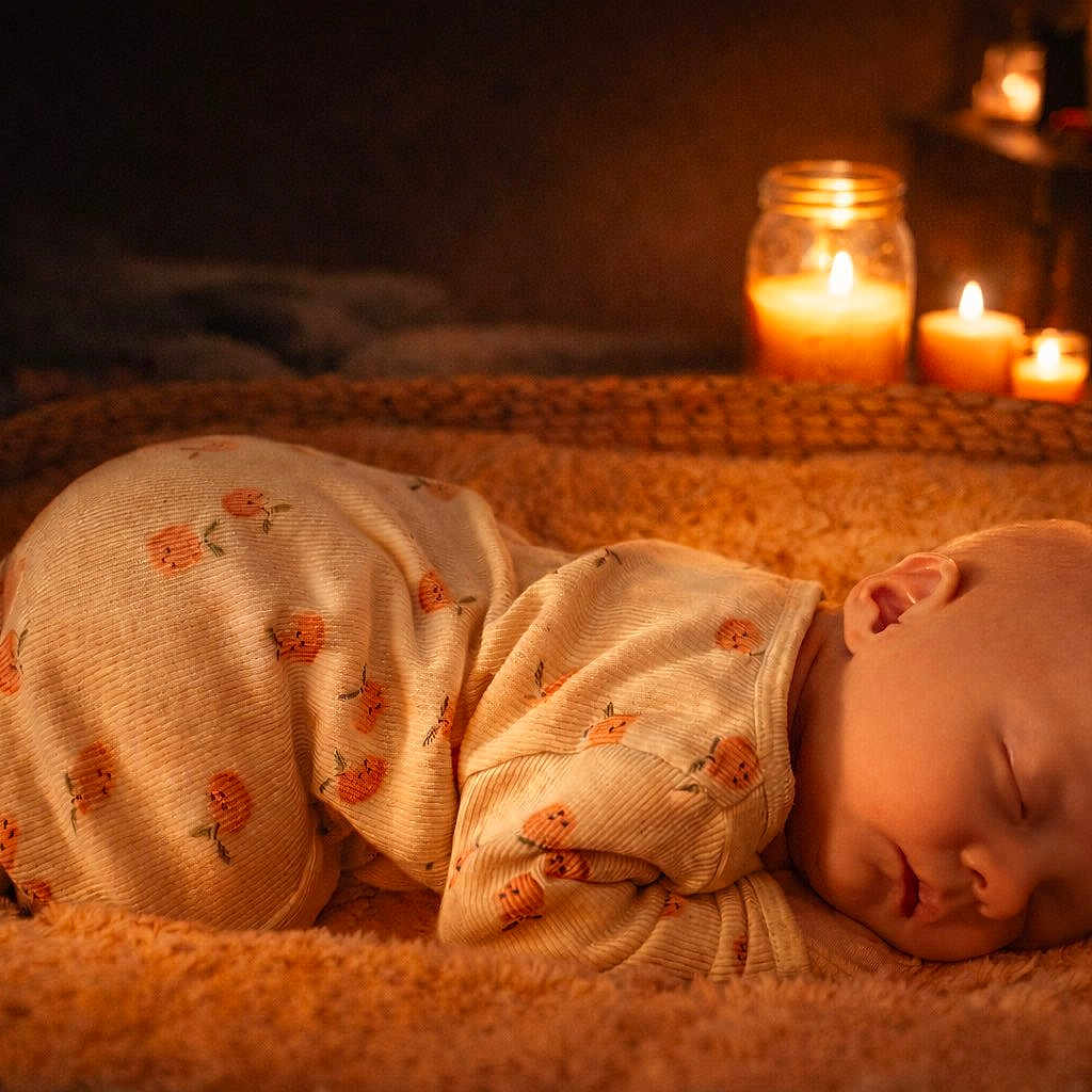 Berkeley joined the competition — help win amazing prizes! baby, bedtime, blanket, candles, child, comfort, cozy, cute, face, indoors, infant, newborn, pajamas, peaceful, portrait, relaxation, rest, sleeping, soft_texture, warm_light