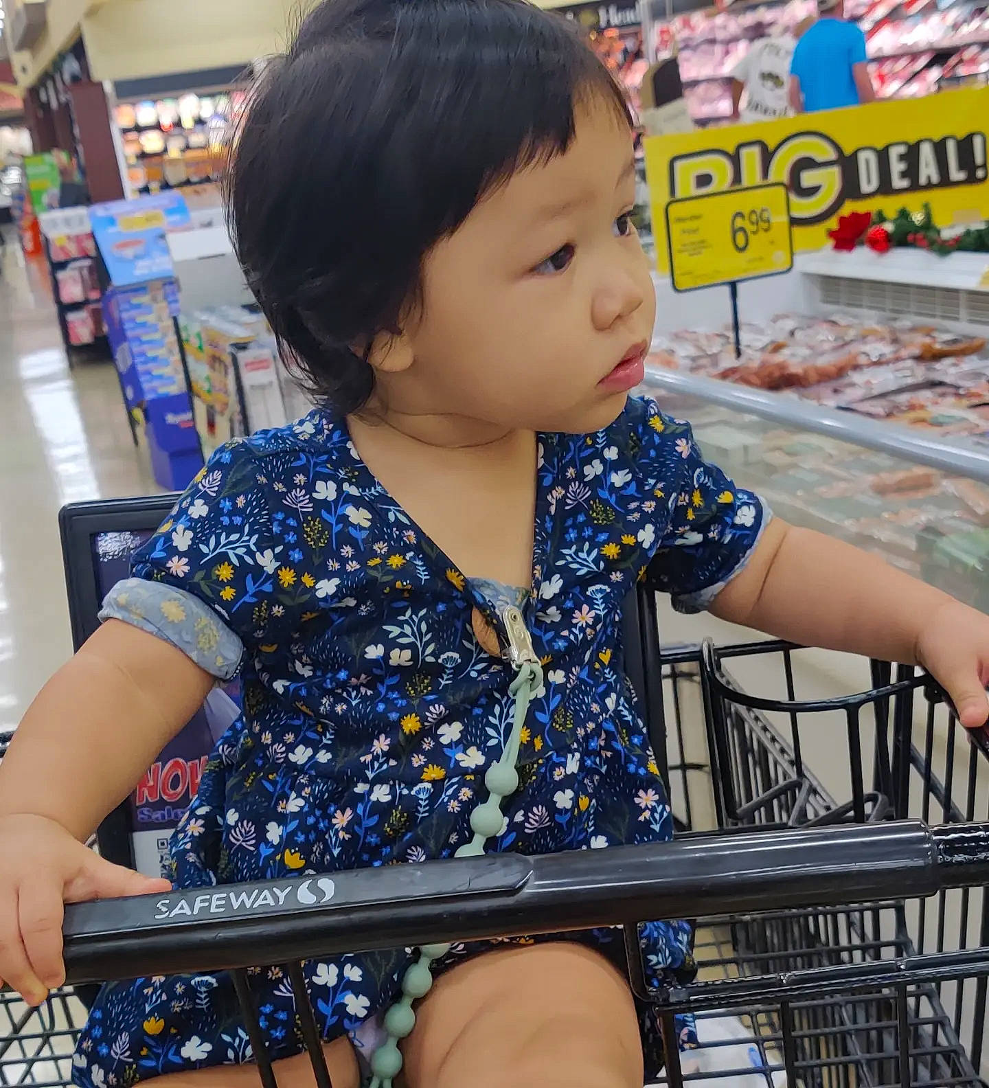 Angelica joined the competition — help win amazing prizes! child, convenience_store, customer, electric_blue, fun, happy, human_leg, leisure, person, recreation, retail, shopping, shopping_cart, sitting, sleeve, snapshot, supermarket, t_shirt, thigh, toddler