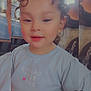 Daylene joined the competition — help win amazing prizes! black_emoji, blue_shirt, casual_clothing, child, curly_hair, cute, eyelashes, face, filtered_photo, happy, heart_emoji, indoor, person, pink_emoji, portrait, small_earring, smiling, soft_light, toddler, young_child