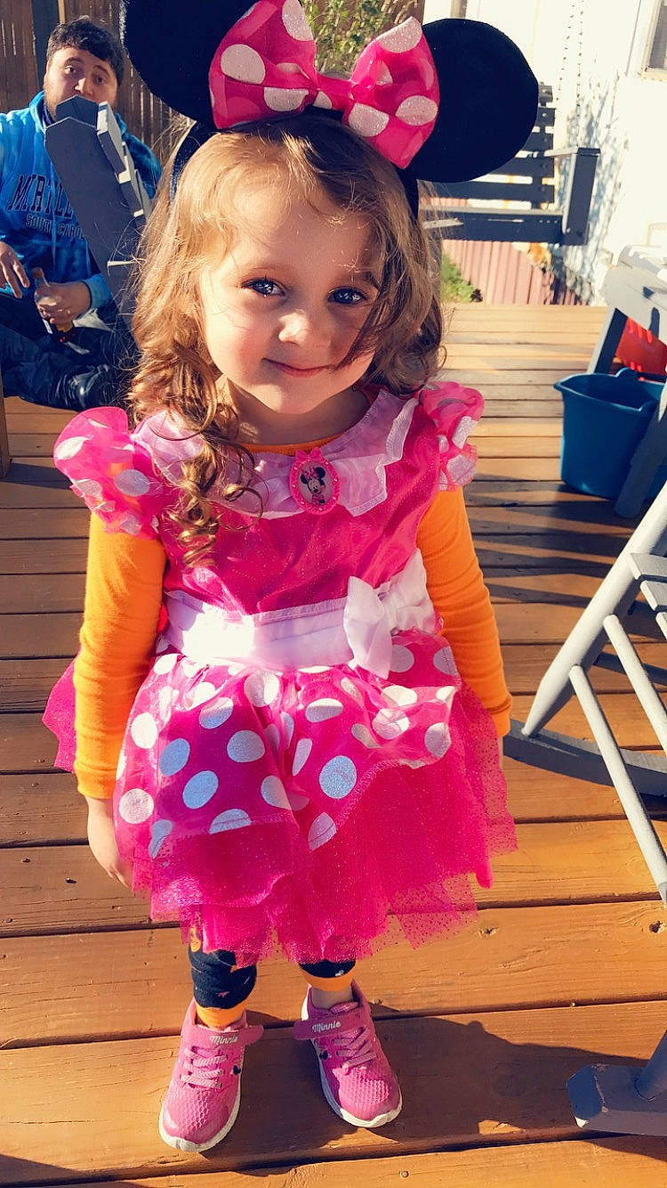 Desaray joined the competition — help win amazing prizes! baby_toddler_clothing, blond, cheek, child, day_dress, dress, fashion_design, happy, magenta, one_piece_garment, pattern, person, pink, purple, skin, sleeve, sock, textile, toddler, violet