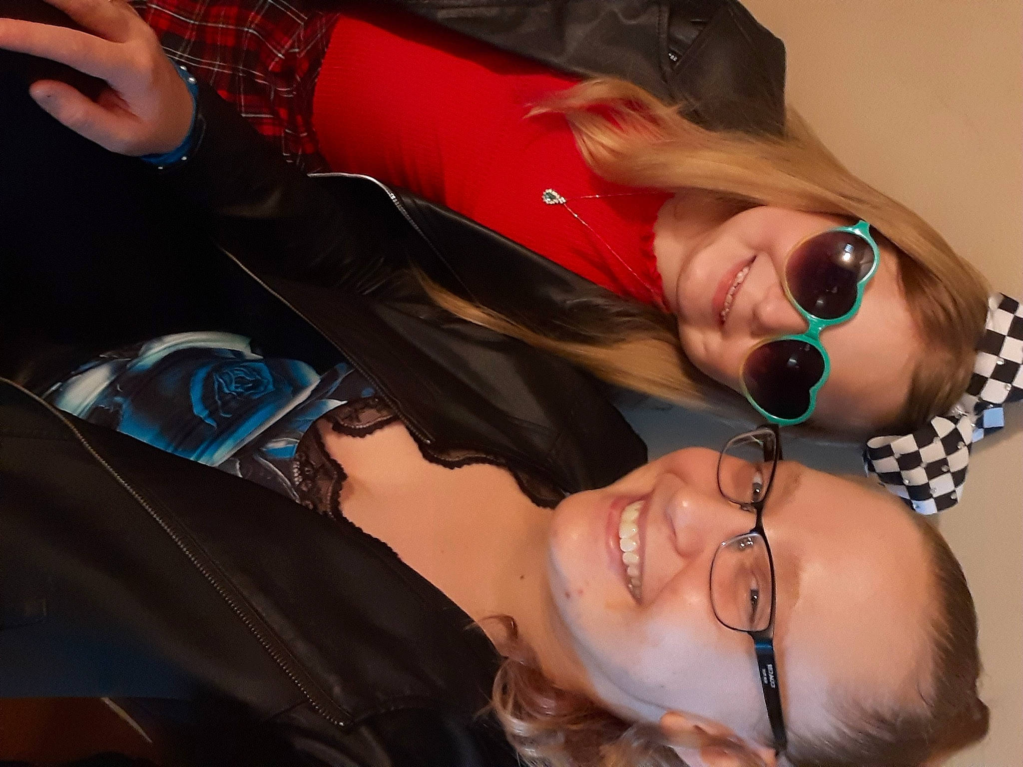 Madalynn is registered to the contest to win money with this photo: body_jewelry, clothing, cool, earrings, eyelash, eyewear, flash_photography, gesture, glasses, goggles, happy, joy, lip, mouth, neck, nose, organ, person, skin, smile