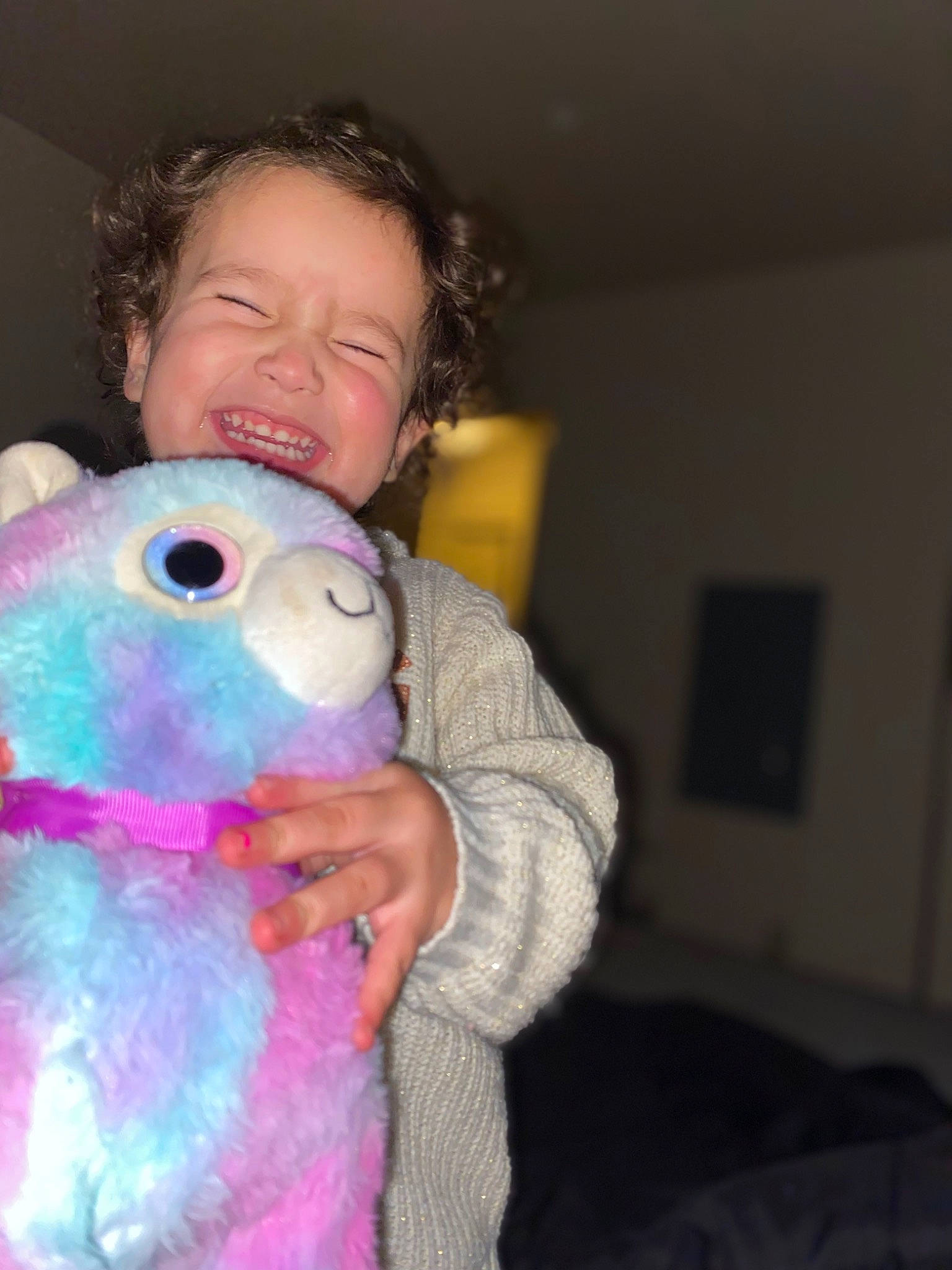 Jennifer joined the competition — help win amazing prizes! baby_toys, child, costume, event, fun, fur, gesture, hand, happy, magenta, person, plush, smile, stuffed_toy, teddy_bear, toy