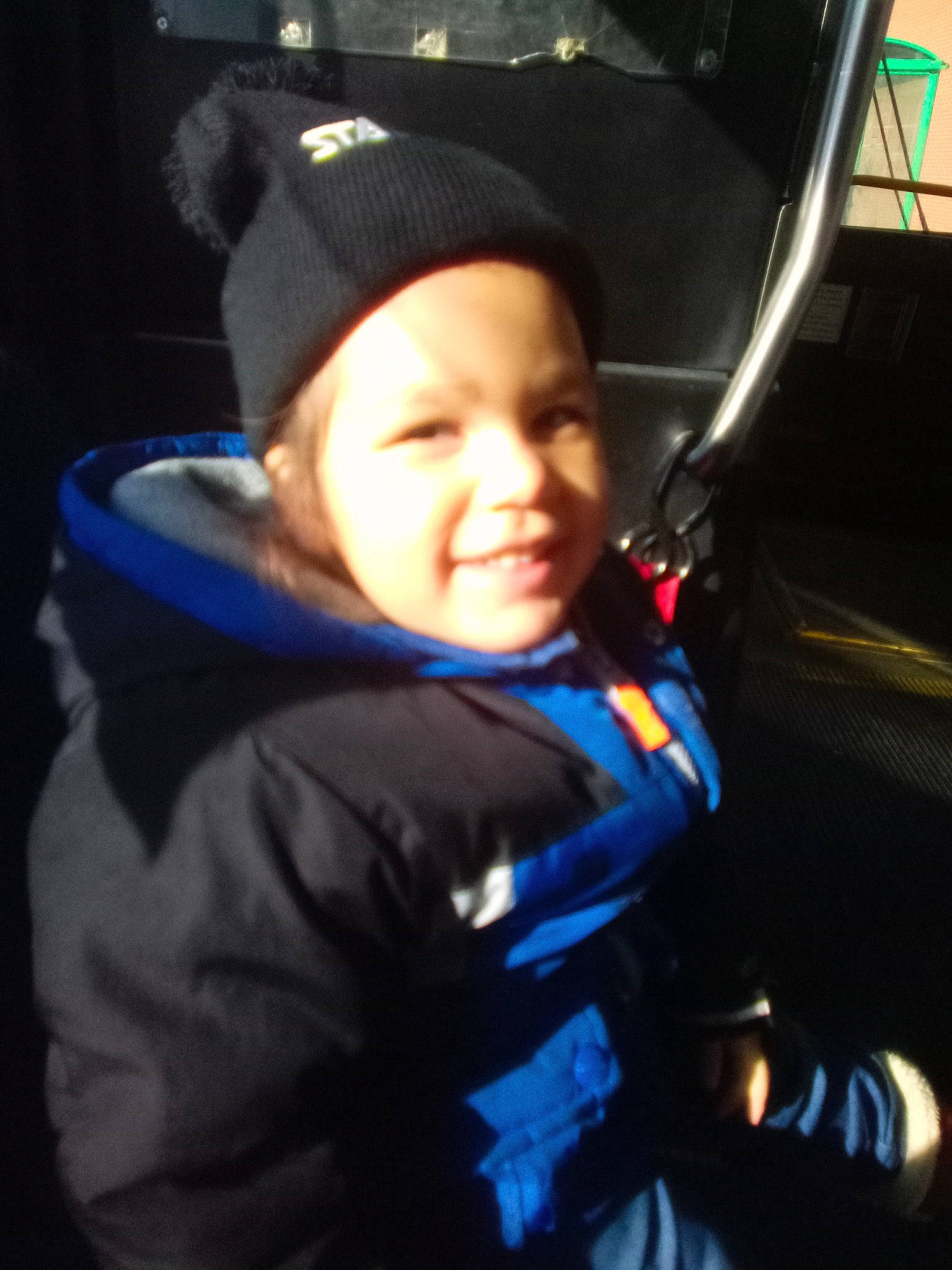 Belica Rivera Pacheco joined the competition — help win amazing prizes! air_travel, auto_part, automotive_design, automotive_exterior, cap, car_seat, car_seat_cover, child, electric_blue, family_car, flash_photography, fun, head_restraint, headwear, luxury_vehicle, motor_vehicle, passenger, person, smile, toddler