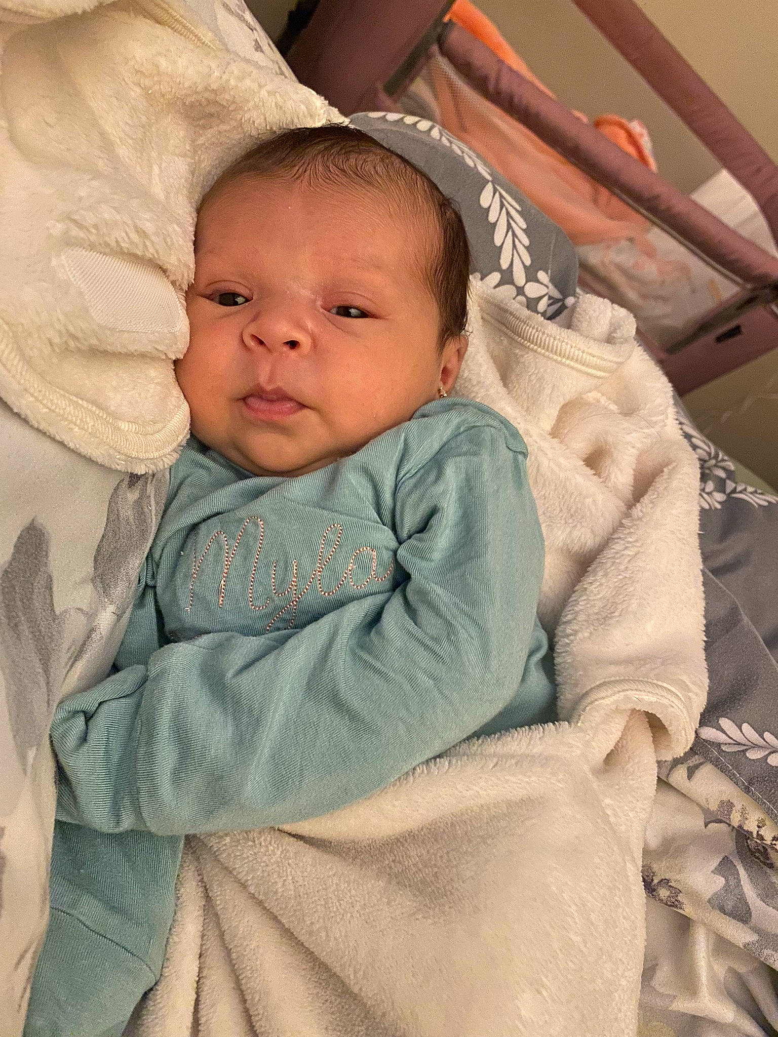 Myla Claire joined the competition — help win amazing prizes! baby, baby_carriage, baby_products, baby_toddler_clothing, beauty, cheek, child, comfort, ear, eyebrow, happy, infant_bed, iris, linens, outerwear, person, sitting, skin, sleeve, textile