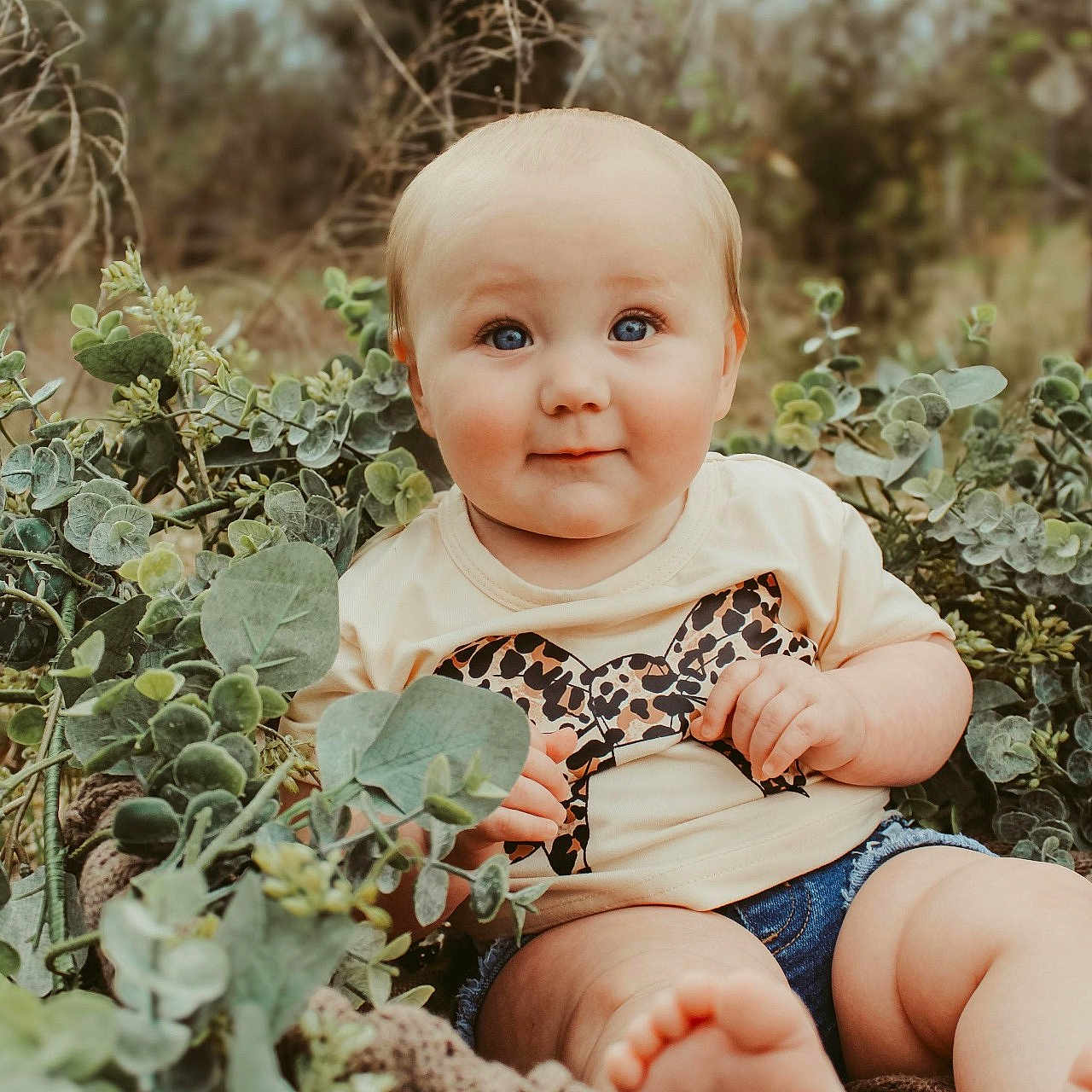 Adeline joined the competition — help win amazing prizes! baby, clothing, face, grass, head, herbal, herbs, jar, leaf, pants, person, photography, plant, planter, portrait, pottedplant, pottery, soil, vase, vegetation