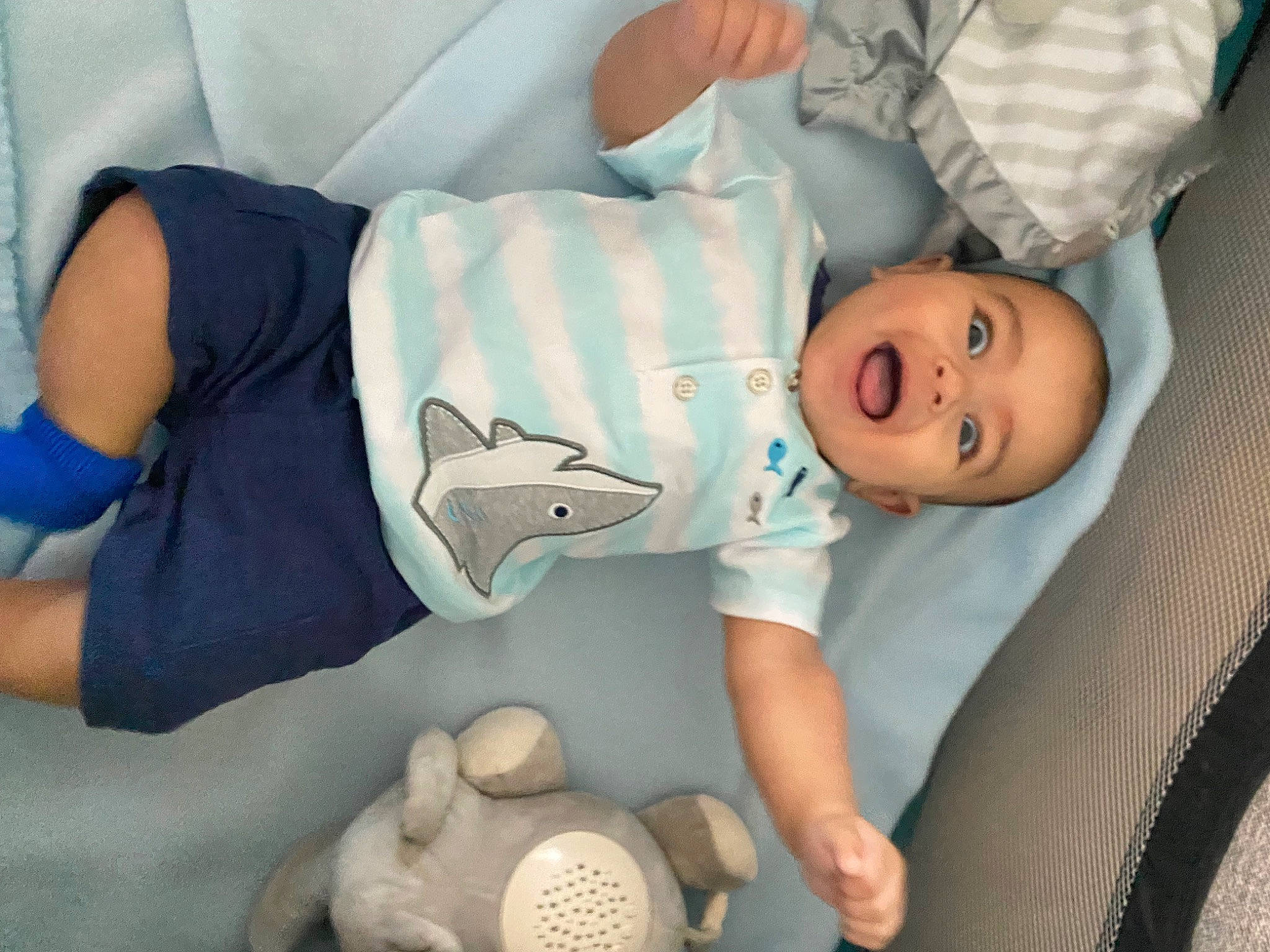 Thomas joined the competition — help win amazing prizes! baby, baby_products, baby_safety, baby_toddler_clothing, bedding, child, comfort, joint, linens, mammal, person, product, room, sleeve, smile, t_shirt, textile, toddler, toy, vertebrate