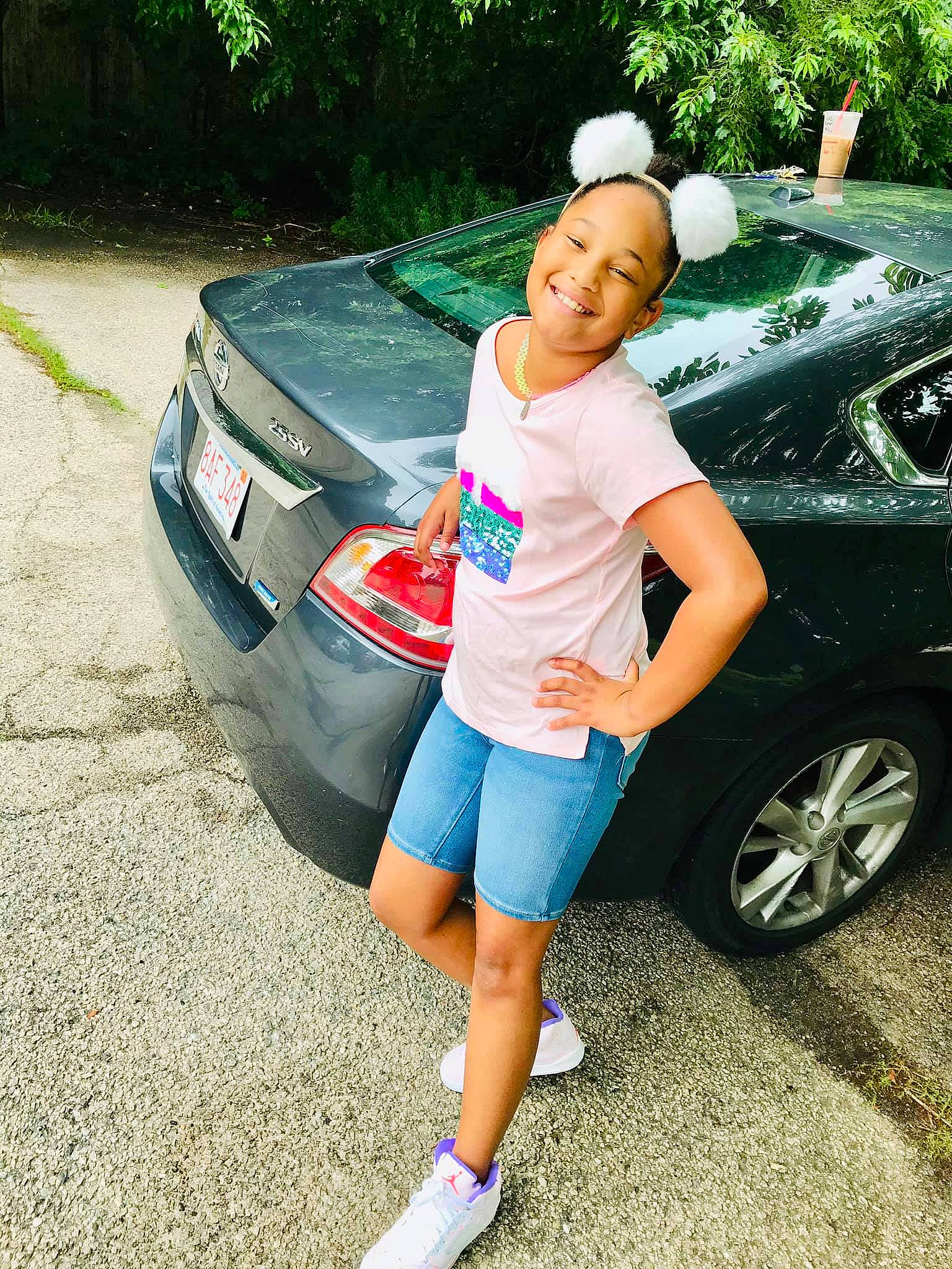 Aysia joined the competition — help win amazing prizes! alloy_wheel, auto_part, automotive_design, automotive_exterior, automotive_lighting, automotive_tail_brake_light, automotive_wheel_system, car, fender, full_size_car, human_leg, joy, land_vehicle, mid_size_car, person, rim, shorts, street_fashion, t_shirt, vehicle