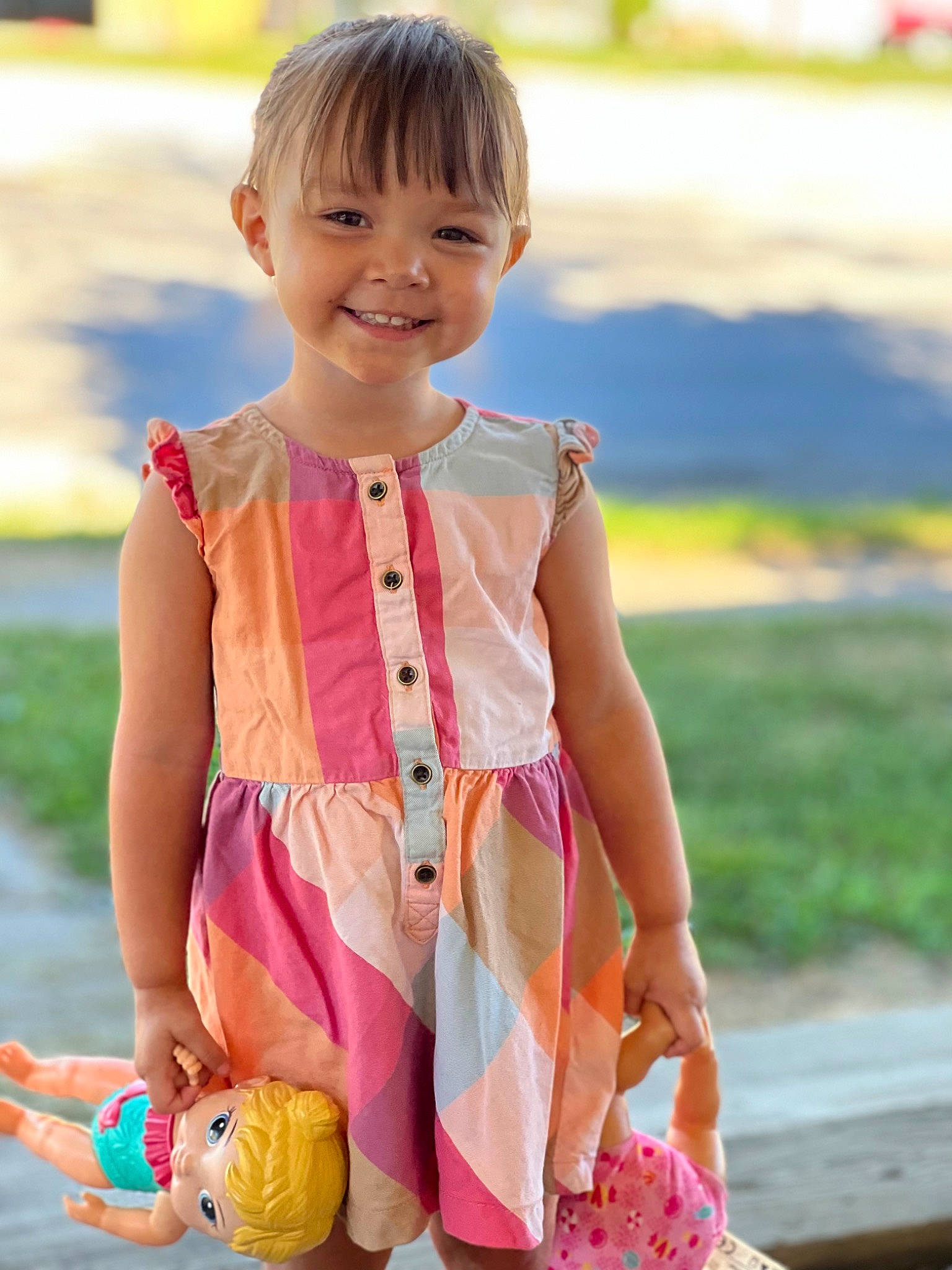 Aaliyah joined the competition — help win amazing prizes! baby, baby_products, baby_toddler_clothing, child, fun, grass, happy, joy, leisure, magenta, people_in_nature, person, photograph, pink, recreation, skin, sleeve, smile, snapshot, summer