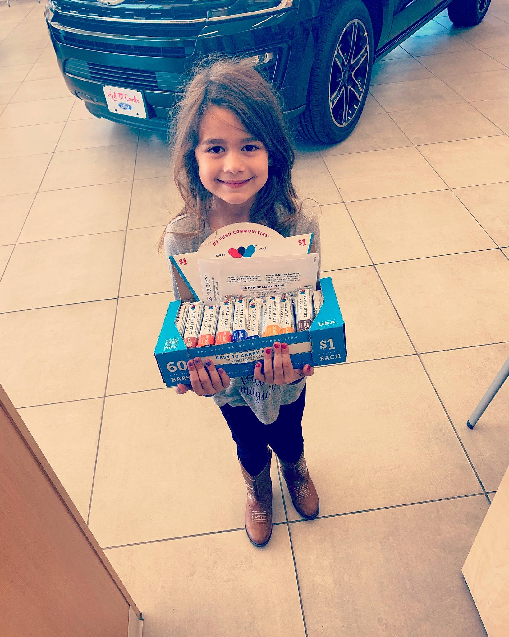 Makenzie Leann joined the competition — help win amazing prizes! car, child, fun, joy, person, supermarket, t_shirt, toddler, vacation, vehicle