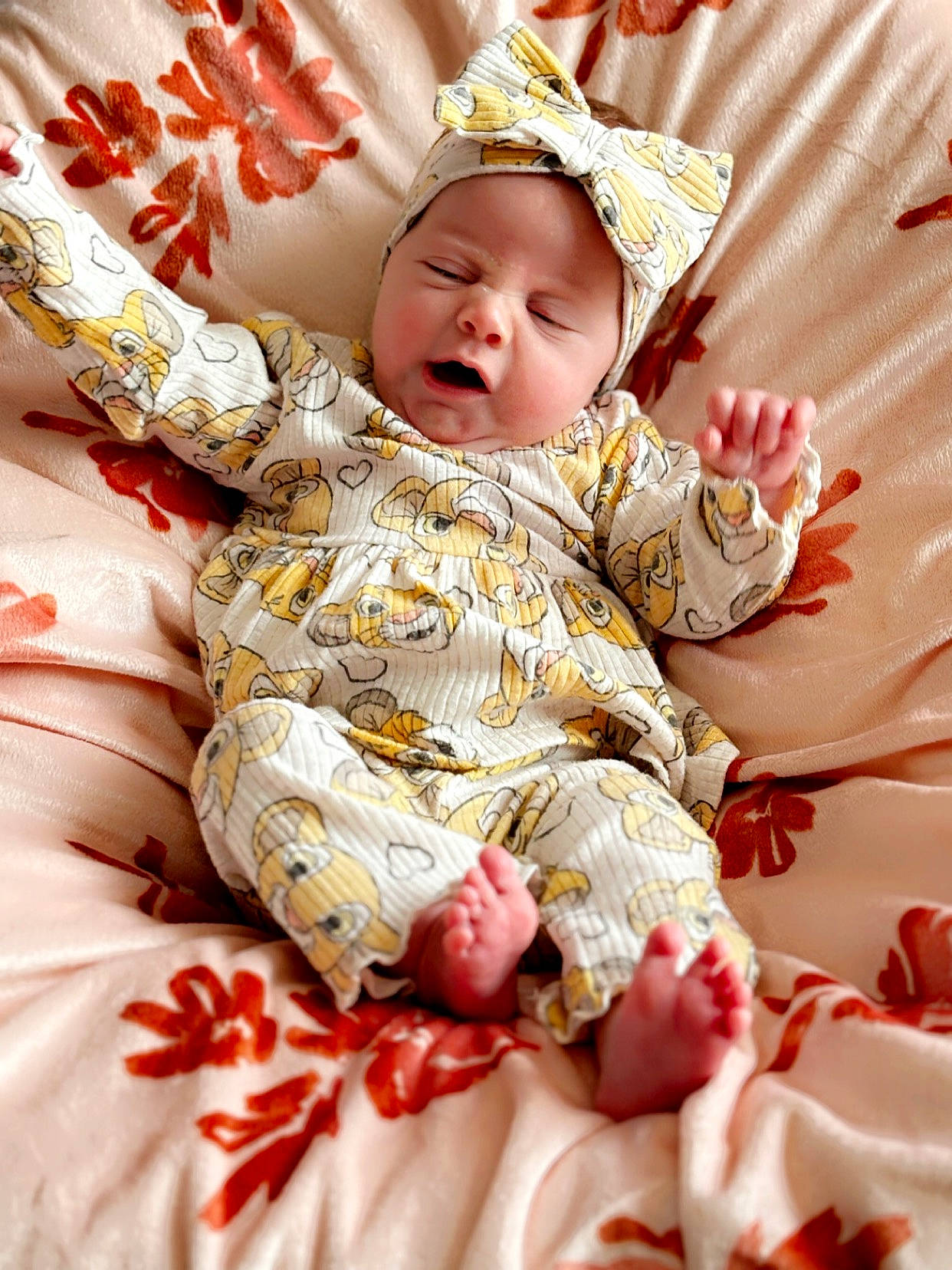 Harper joined the competition — help win amazing prizes! baby, baby_toddler_clothing, cheek, child, comfort, event, eye, fun, fur, happy, headwear, linens, nightwear, pattern, peach, person, pink, sitting, skin, sleeve