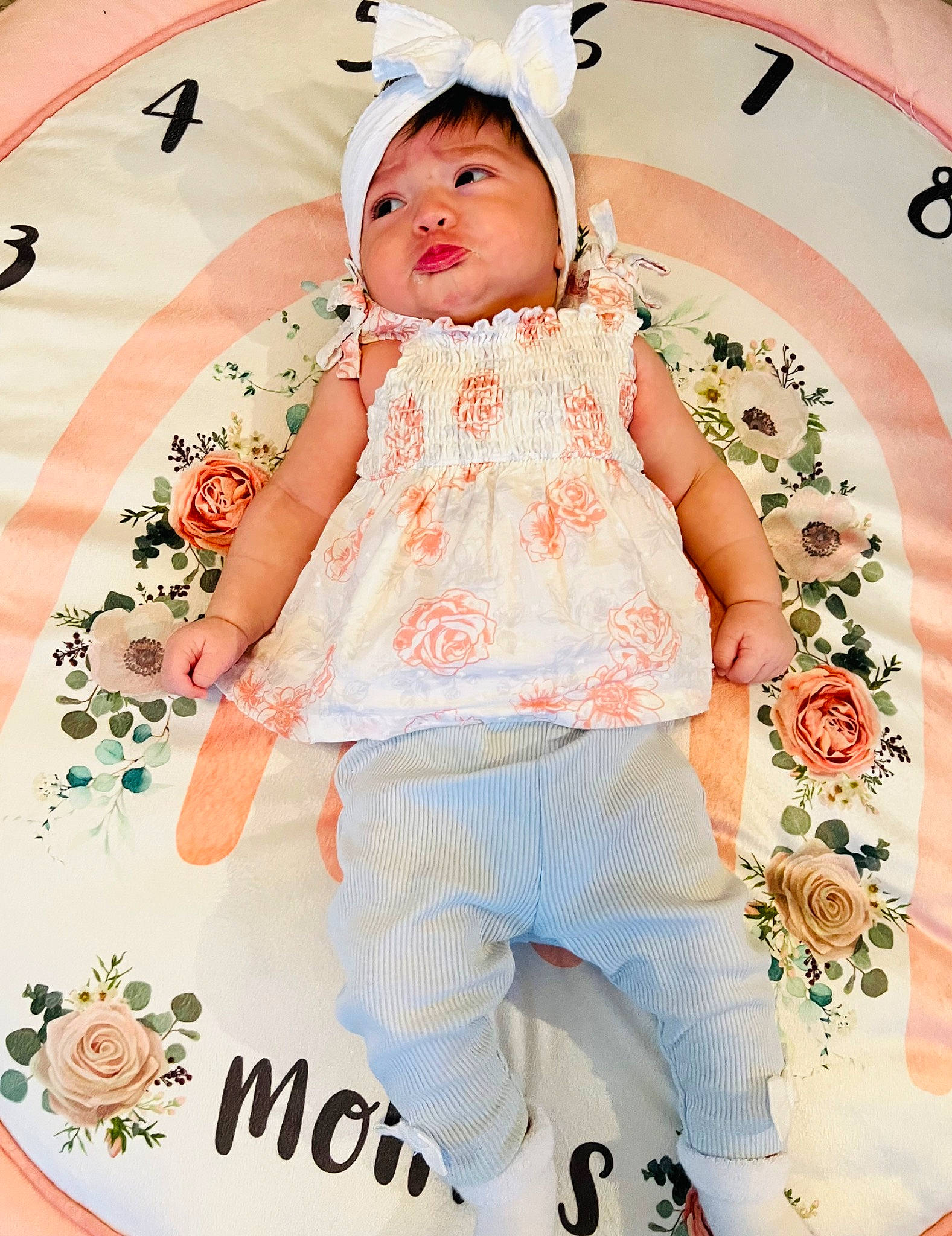 Ahlani is registered to the contest to win money with this photo: baby, baby_products, baby_toddler_clothing, beauty, child, denim, fashion_accessory, happy, linens, pattern, peach, person, pink, product, sleeve, t_shirt, textile, thigh, toddler, waist