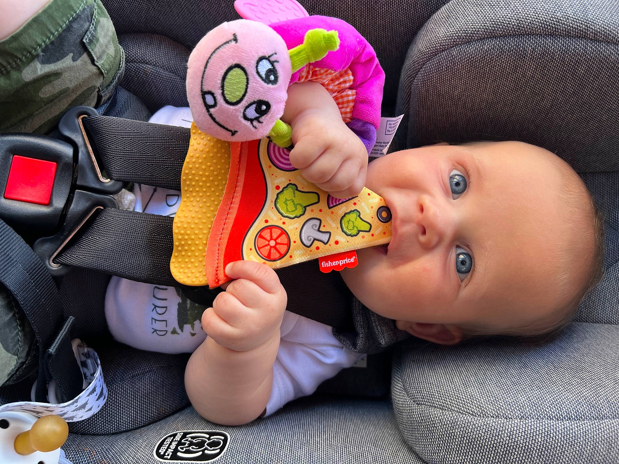 Sterling is registered to the contest to win money with this photo: baby, baby_playing_with_toys, baby_products, baby_toddler_clothing, cheek, child, coffee_cup, comfort, eyelash, finger, fun, hand, happy, nail, nose, person, skin, stuffed_toy, thumb, toddler
