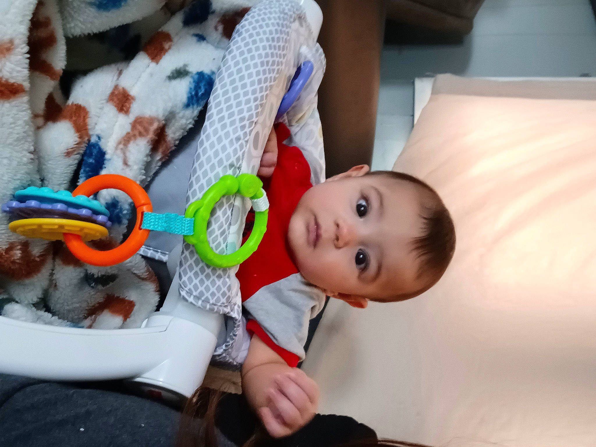 Ezekiel is registered to the contest to win money with this photo: baby, baby_playing_with_toys, baby_products, baby_safety, baby_toddler_clothing, baby_toys, child, comfort, event, fun, happy, party, person, room, sitting, stuffed_toy, toddler, toy