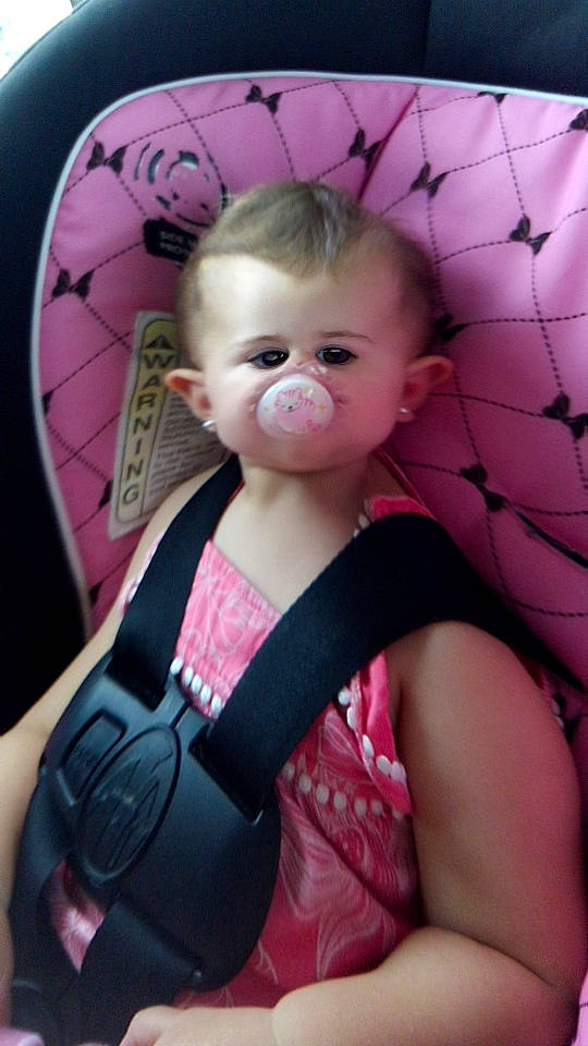 Elliana is registered to the contest to win money with this photo: baby, baby_toddler_clothing, cheek, chin, comfort, dress, ear, eyebrow, eyelash, facial_expression, human_body, iris, lip, mouth, neck, nose, organ, person, pink, product