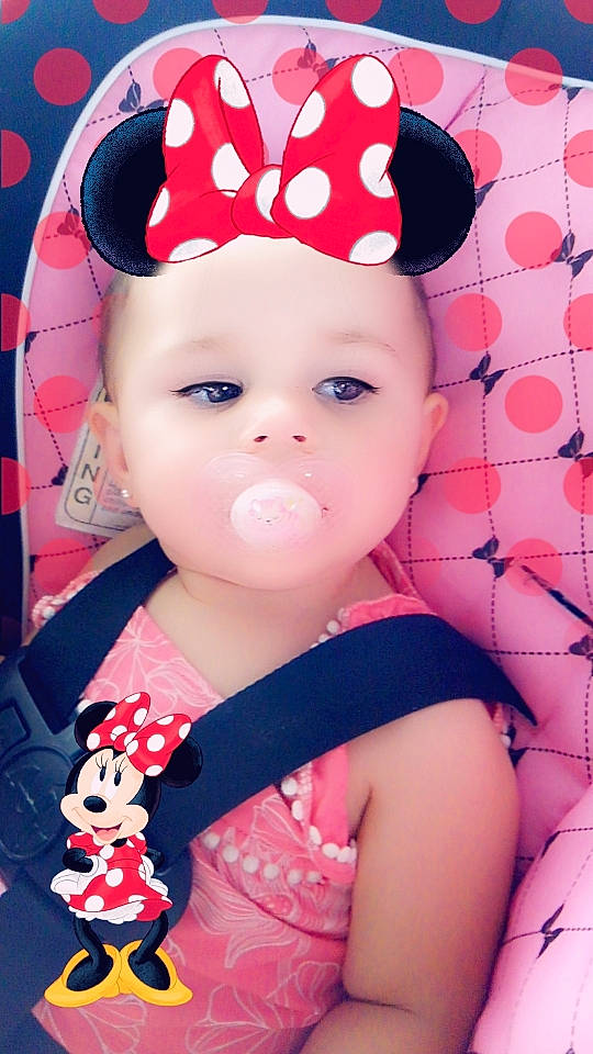 Elliana joined the competition — help win amazing prizes! baby, baby_toddler_clothing, cap, cheek, cool, costume_hat, dress, eyelash, happy, headgear, headwear, lip, magenta, pattern, person, pink, red, skin, sleeve, textile