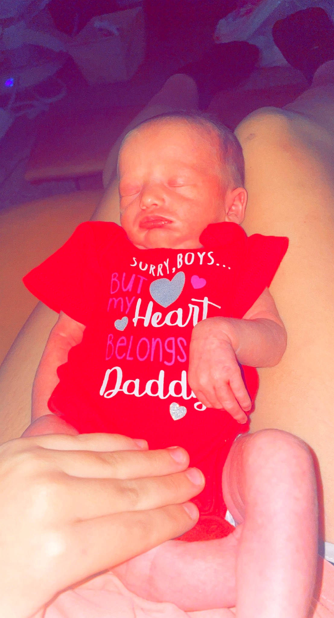 Paisley is registered to the contest to win money with this photo: baby, baby_toddler_clothing, chest, dress, elbow, eyebrow, finger, gesture, hand, happy, lip, mouth, nail, neck, person, skin, sleeve, thigh, thumb, toddler