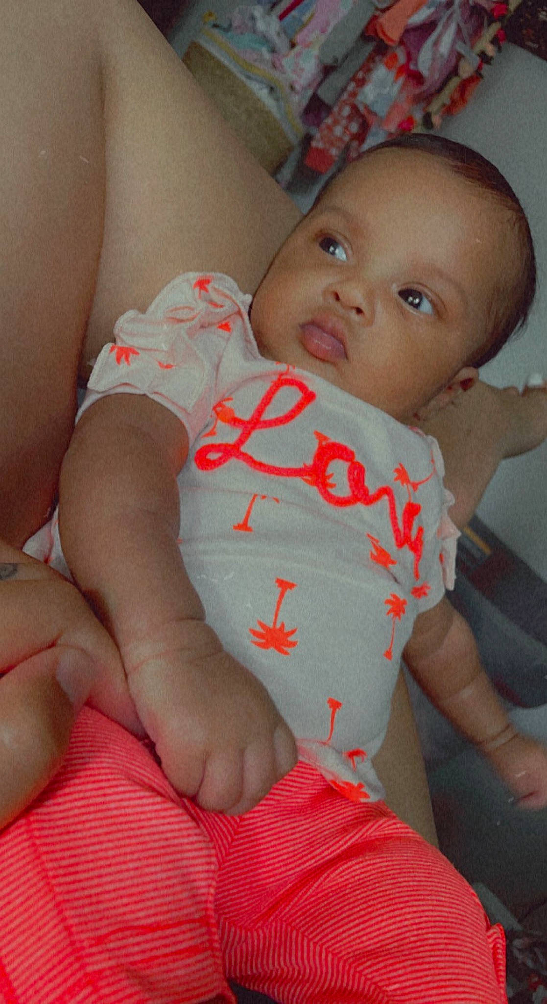 Phoenix Atalia is registered to the contest to win money with this photo: arm, baby, baby_toddler_clothing, cheek, comfort, finger, hand, human_body, joint, leg, lip, mouth, muscle, neck, organ, person, shoulder, skin, sleeve, stomach