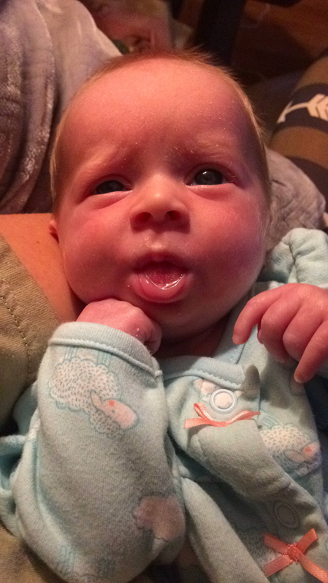 Jacelynn joined the competition — help win amazing prizes! baby, baby_making_funny_faces, cheek, child, chin, eye, eyebrow, face, facial_expression, finger, forehead, head, jaw, laugh, lip, mouth, nose, person, skin, smile