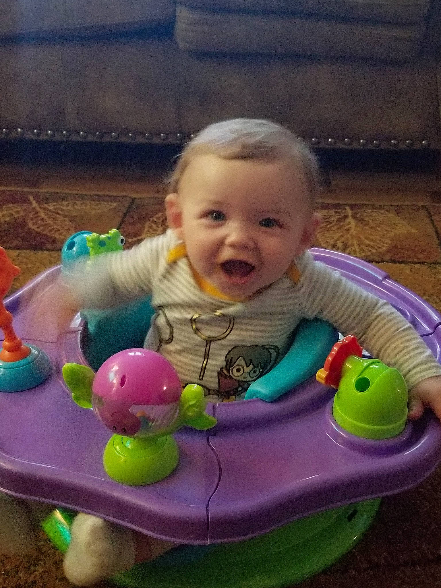 Austyn joined the competition — help win amazing prizes! baby, baby_playing_with_toys, baby_products, baby_toys, child, fun, person, play, product, sitting, skin, smile, toddler, toy, tummy_time