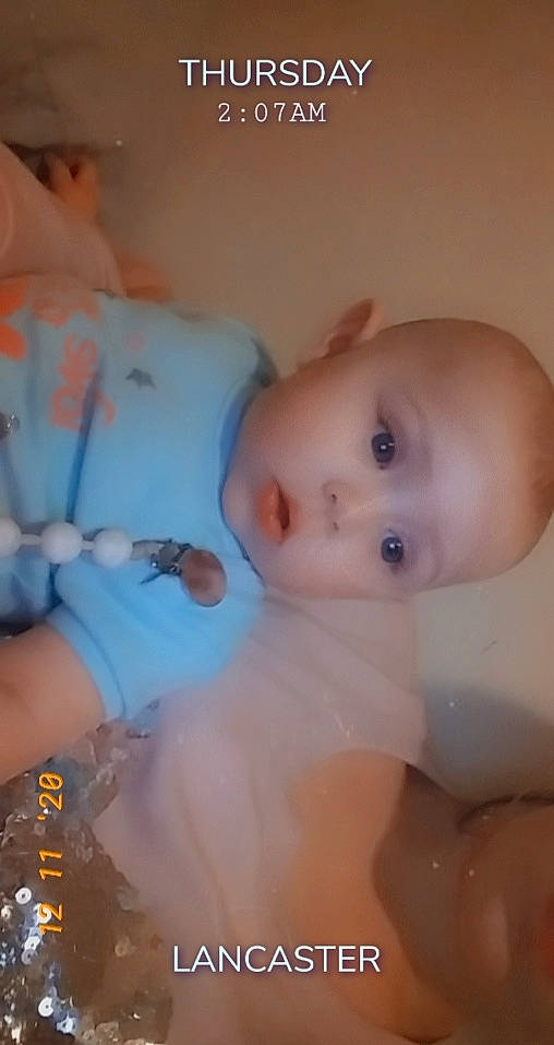 Emmaline Coon joined the competition — help win amazing prizes! baby, bathing, cheek, chest, child, ear, eye, eyebrow, face, head, iris, lip, mouth, nose, person, product, skin, surprise, thumb, toddler