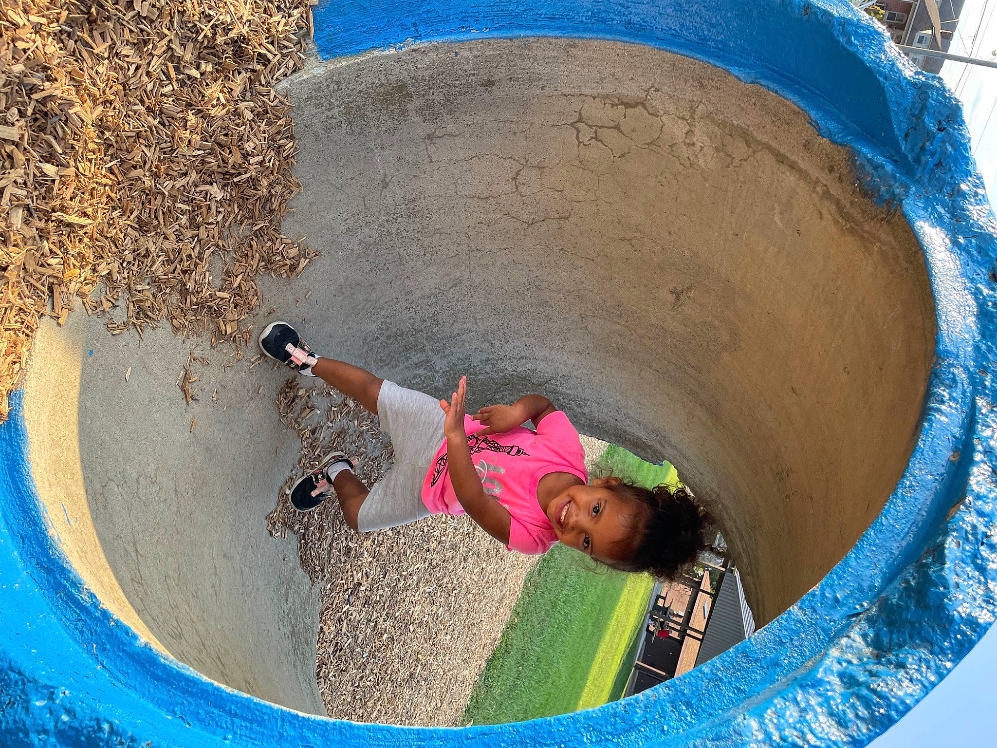 Nakari joined the competition — help win amazing prizes! asphalt, blue, cement, circle, composite_material, concrete, fun, joy, landscape, leisure, people_in_nature, person, photograph, pipe, recreation, sand, slope, soil, stairs, t_shirt