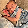 Avi participe au concours pour gagner de l'argent avec cette photo : baby, sleeping, denim, blanket, cozy, soft, infant, peaceful, child, cute, relaxed, portrait, closeup, skin, hand, face, textile, fabric, comfort, rest
