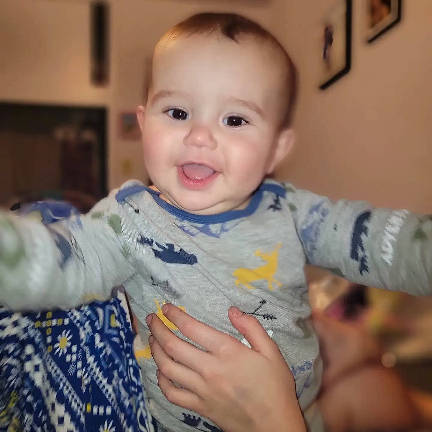 Micah joined the competition — help win amazing prizes! baby, baby_toddler_clothing, cheek, child, finger, fun, gesture, hand, happy, human_body, iris, mouth, nose, person, picture_frame, skin, sleeve, smile, t_shirt, thumb