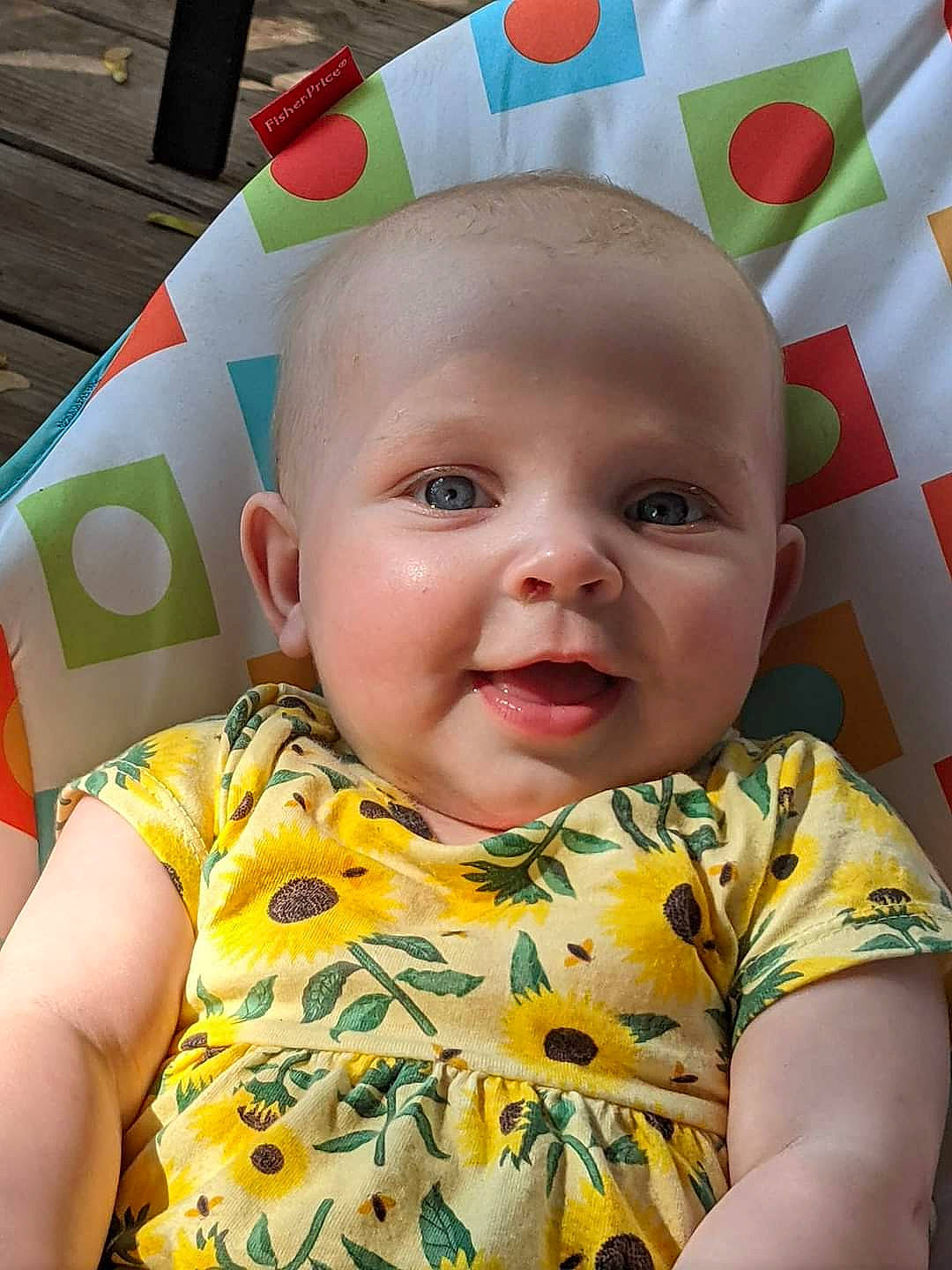 Emalynn is registered to the contest to win money with this photo: baby, baby_toddler_clothing, cheek, chin, clothing, eye, eyebrow, face, green, hairstyle, happy, head, iris, lip, mouth, nose, person, pink, skin, sleeve