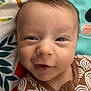 Myles joined the competition — help win amazing prizes! baby, close_up, smiling, face, infant, patterned_clothing, blanket, colorful_background, young_child, cute, portrait, happy, indoors, head, skin, eye, mouth, expression, baby_clothes, child