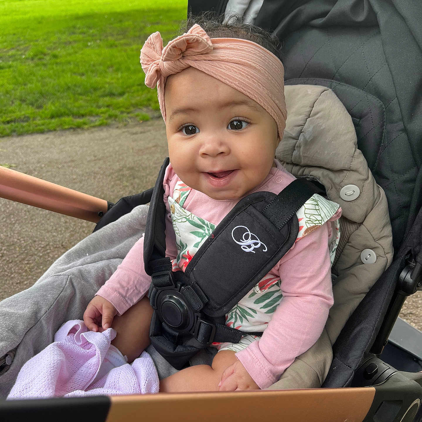 Kalea joined the competition — help win amazing prizes! accessories, baby, baseball, baseballbat, clothing, coat, face, grass, hat, head, jacket, nature, outdoors, park, person, photography, plant, portrait, strap, stroller