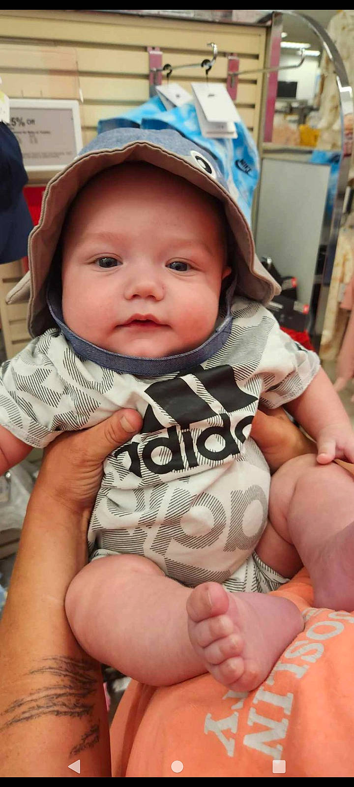 Aven joined the competition — help win amazing prizes! baby, baby_products, baby_toddler_clothing, cap, cheek, child, eyelash, fashion_accessory, finger, fun, happy, hat, headwear, lip, mouth, person, sitting, skin, sun_hat, thigh