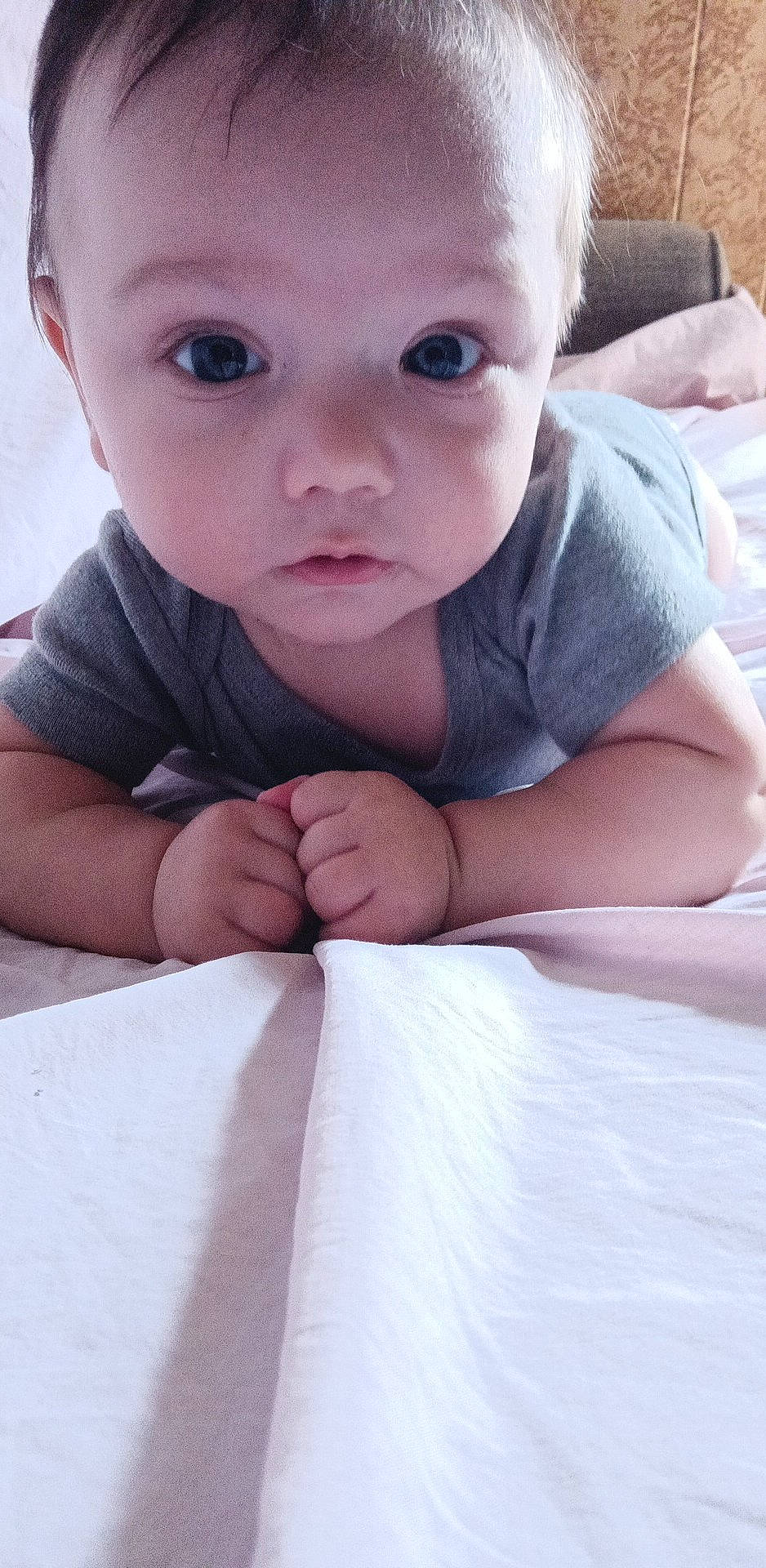 Aven is registered to the contest to win money with this photo: baby, baby_toddler_clothing, cheek, child, chin, comfort, elbow, eyebrow, finger, gesture, happy, iris, linens, lip, mammal, nail, nose, person, skin, sleeve