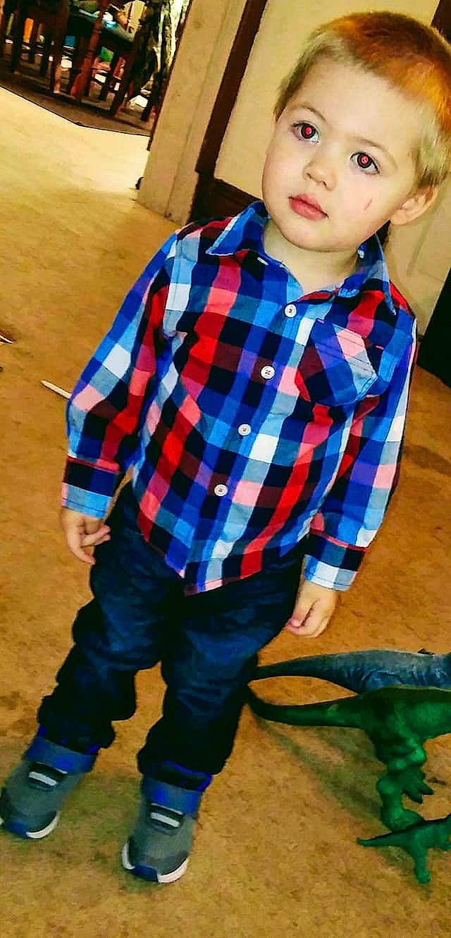 Jamisen joined the competition — help win amazing prizes! blue, boy, child, clothing, cool, day, design, footwear, fun, jeans, outerwear, pattern, person, plaid, play, product, smile, standing, tartan, textile