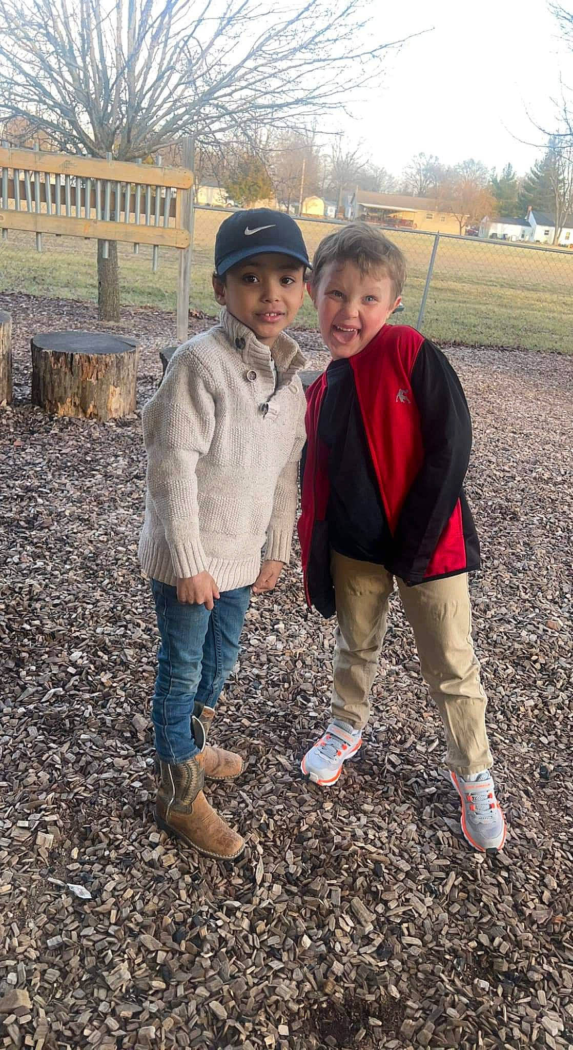 Ezra joined the competition — help win amazing prizes! baseball_cap, boot, cap, child, fun, gesture, grass, happy, headwear, hoodie, joy, landscape, leisure, people_in_nature, person, plant, recreation, smile, sneakers, soil