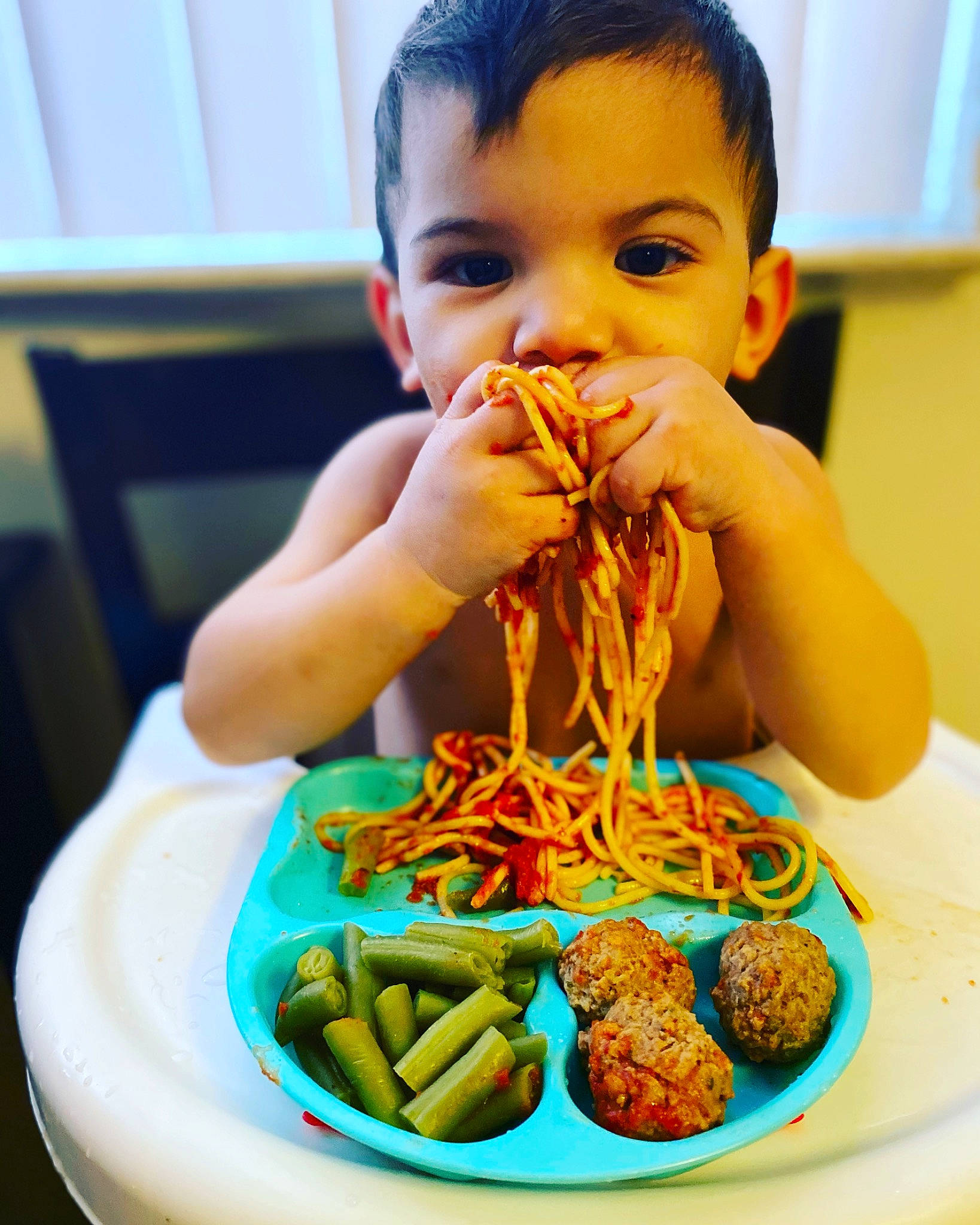 David is registered to the contest to win money with this photo: chair, child, comfort_food, cuisine, deep_frying, dish, face, finger, finger_food, food, green, ingredient, junk_food, nail, person, produce, recipe, seafood, table, tableware