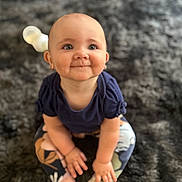 Sariyah joined the competition — help win amazing prizes! baby, carpet, child, clothing, cute, earrings, eyes, face, floor, hands, happy, indoor, infant, leggings, legs, person, portrait, sitting, smile, socks