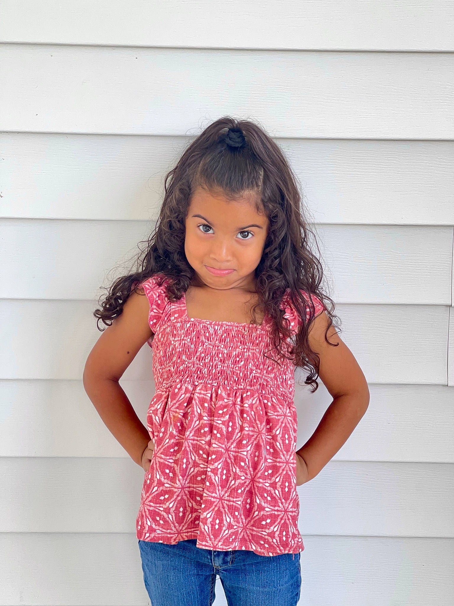 Jazlyn joined the competition — help win amazing prizes! eye, face, fashion_design, hair, hairstyle, happy, head, jeans, joint, lip, magenta, neck, outerwear, person, pink, shoulder, sleeve, t_shirt, thigh, trunk