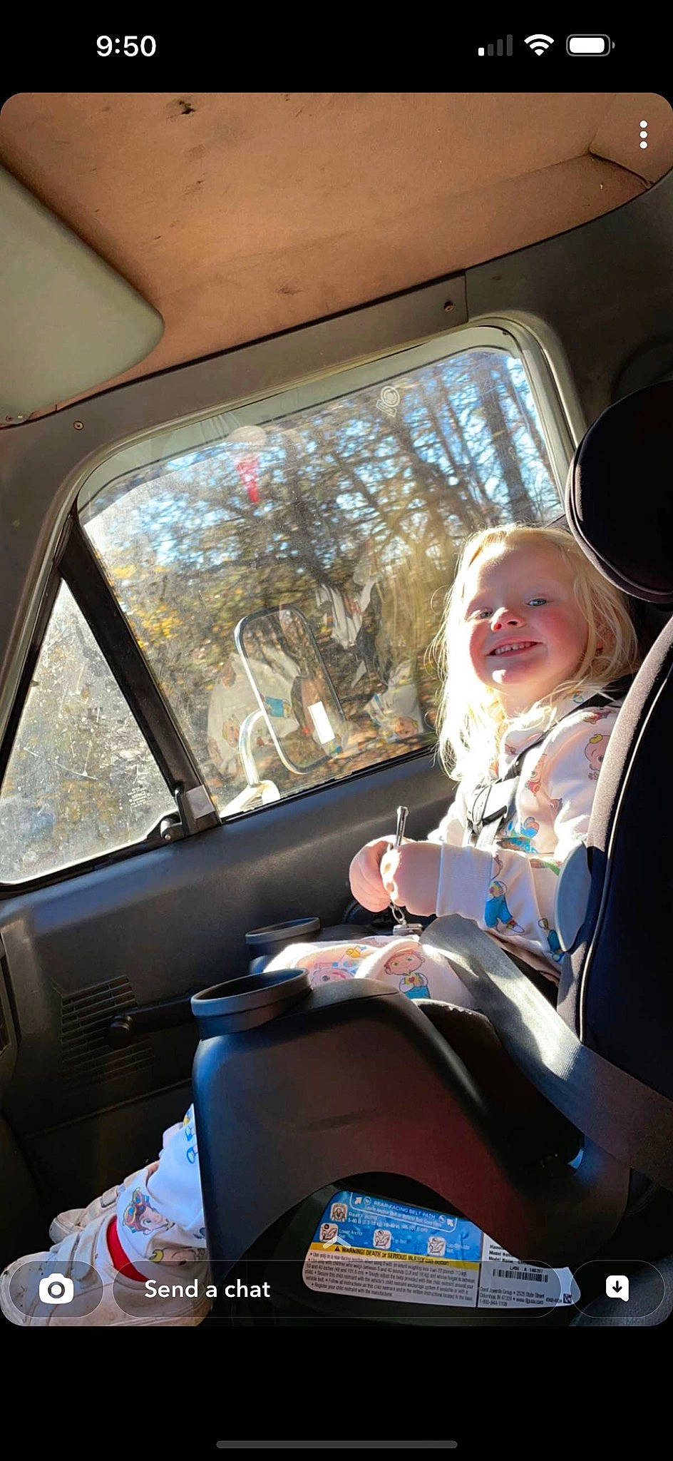 Callie joined the competition — help win amazing prizes! air_travel, airline, auto_part, automotive_design, automotive_exterior, car_seat, car_seat_cover, comfort, fun, head_restraint, mode_of_transport, motor_vehicle, passenger, person, smile, steering_part, steering_wheel, vehicle, vehicle_door, window